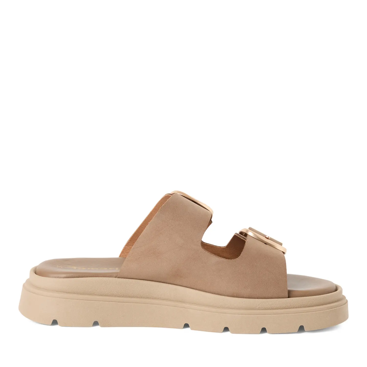 Tamaris Women's Beige Wedge Mules For 1-27239-42