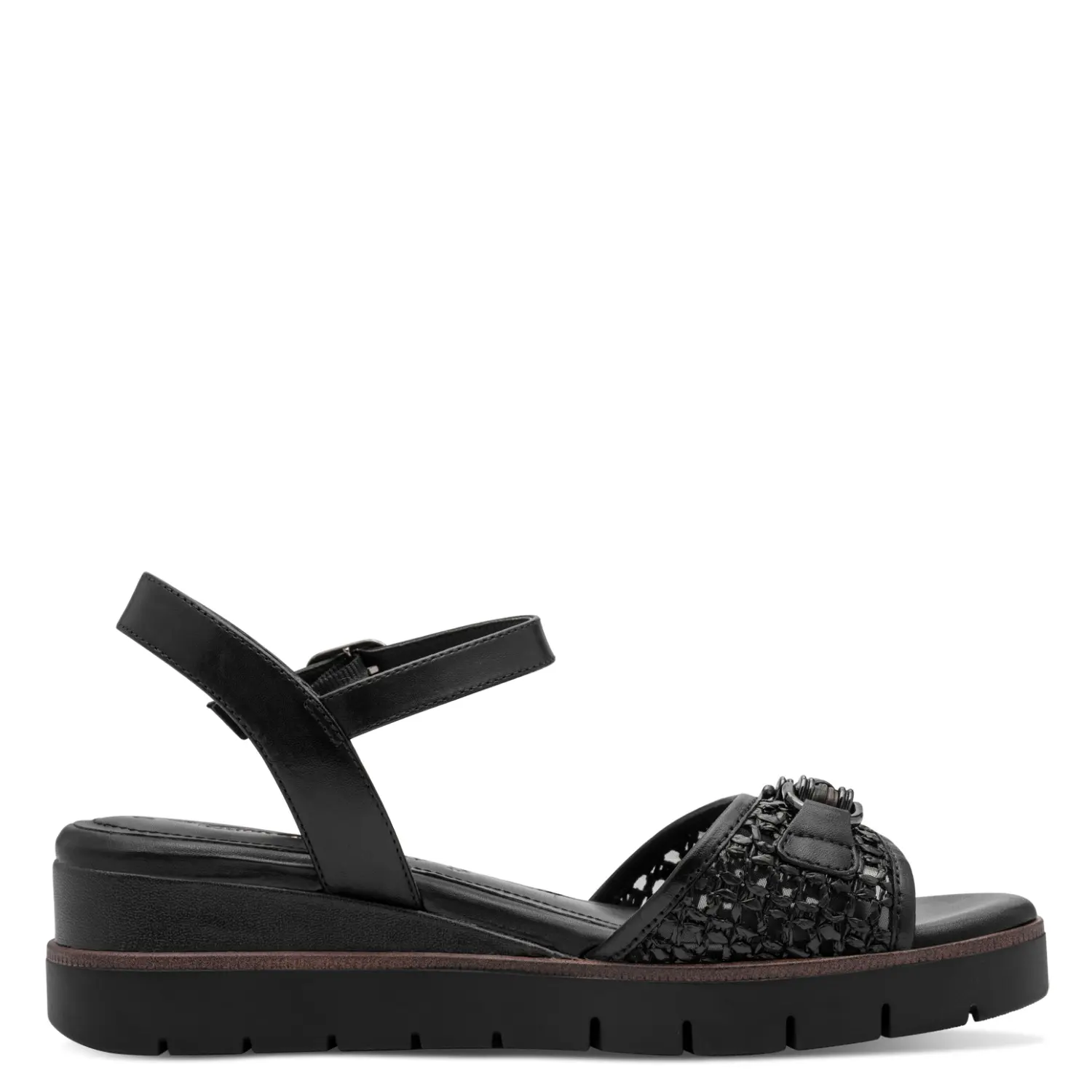 Tamaris Women's Noir Wedge Sandals 1-28215-46