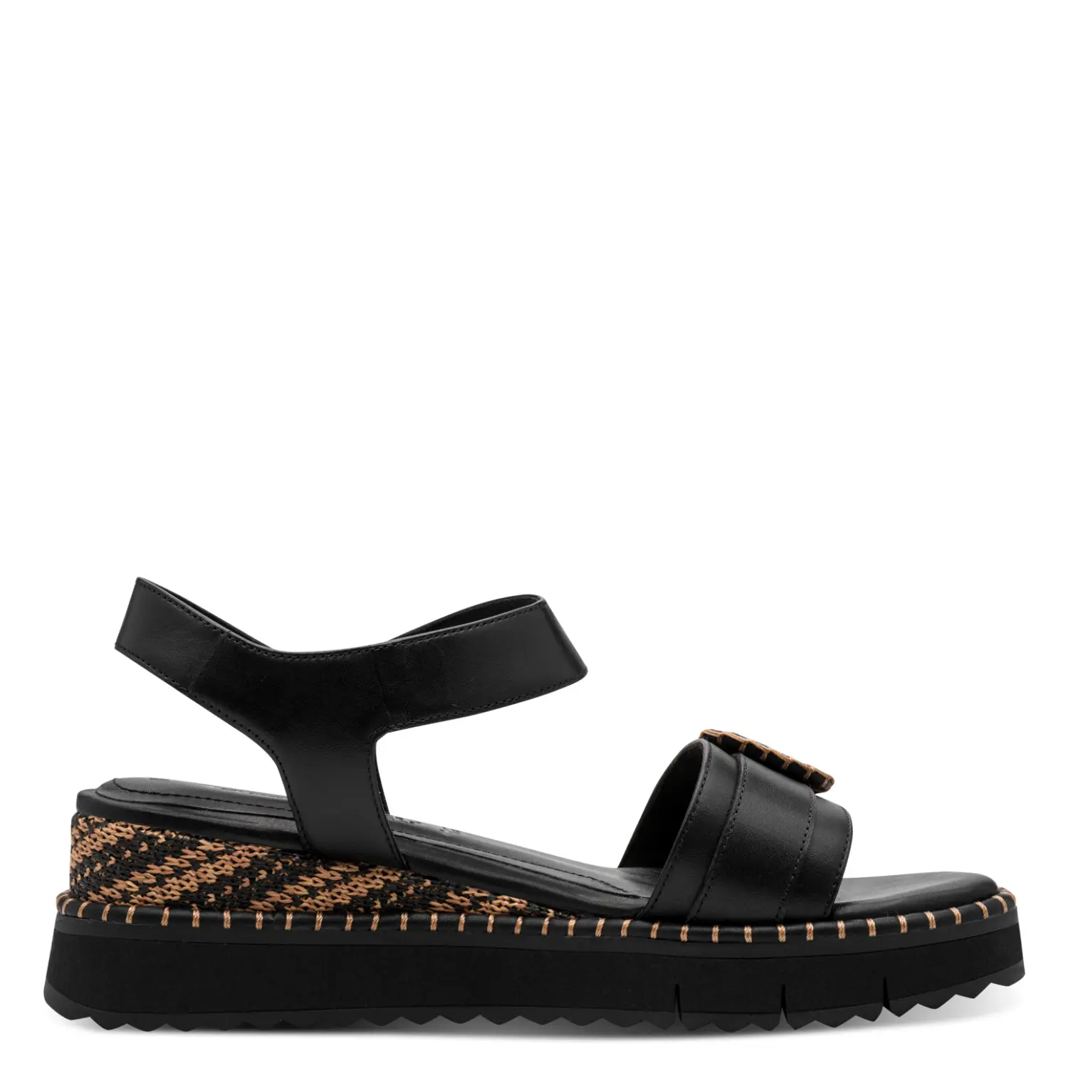 Tamaris Women's Noir Wedge Sandals 1-28223-46