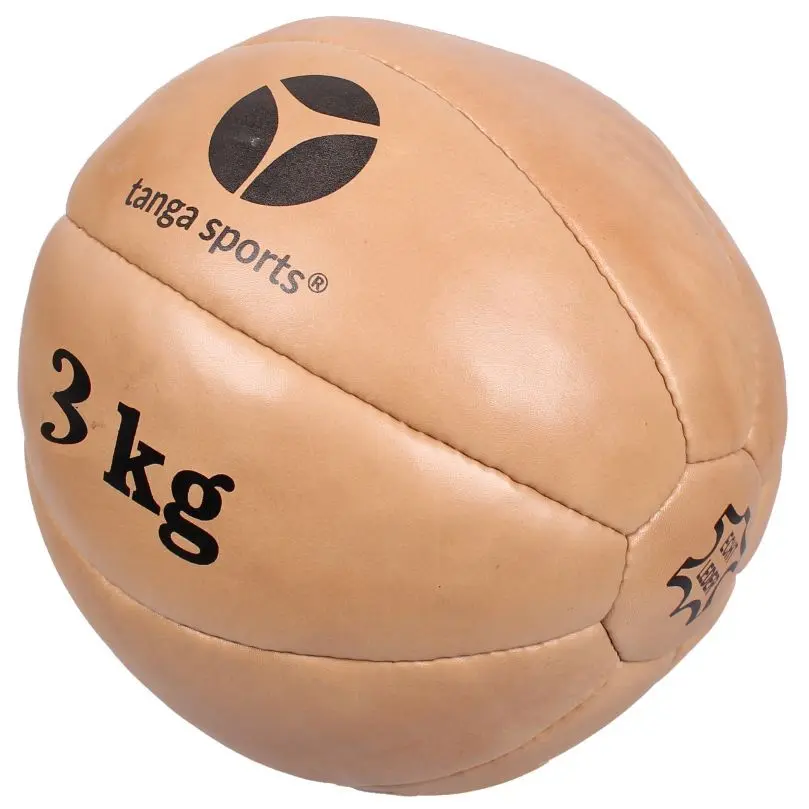 Tanga sports Médecine-ball en cuir , Orange, Taille 30 cm