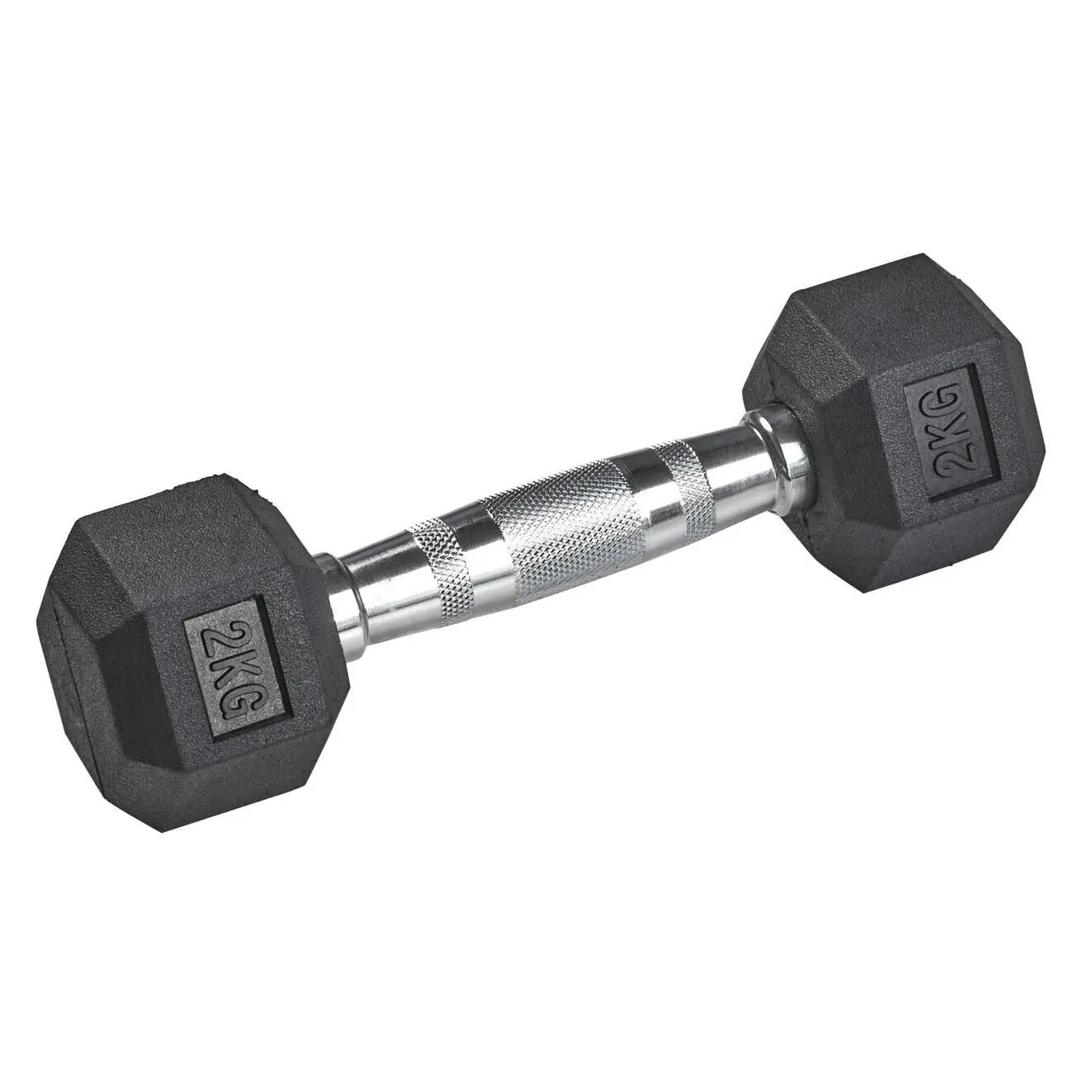 Tanga sports Haltère en caoutchouc HEX , Argenté, Taille 2 kg