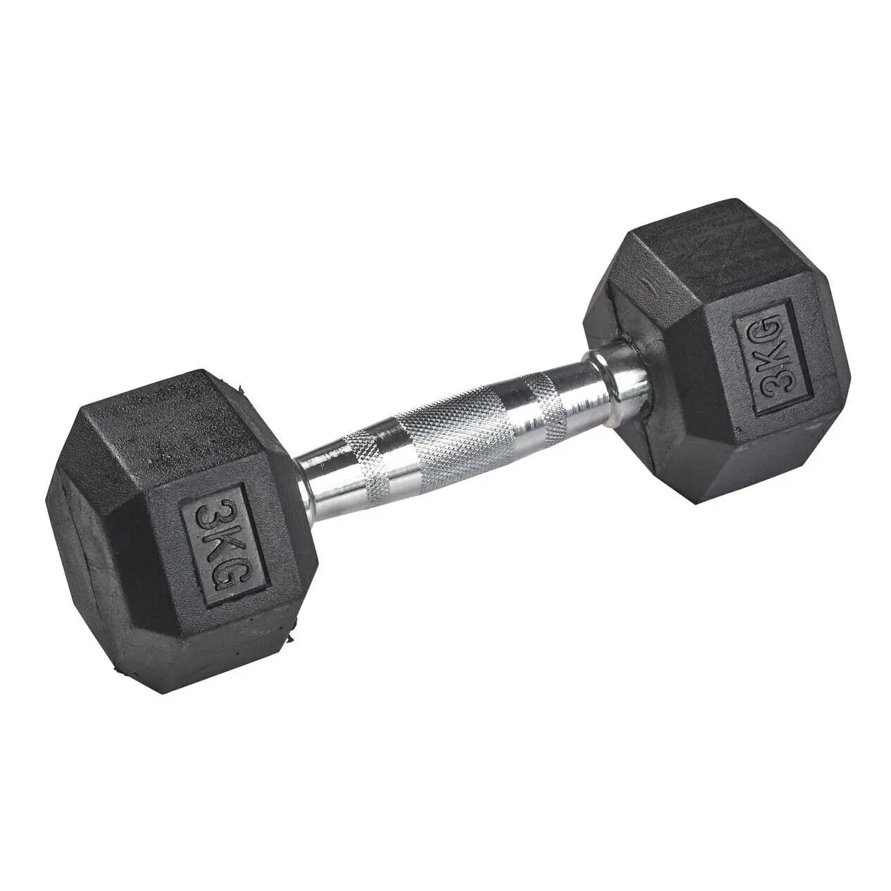 Tanga sports Haltère en caoutchouc HEX , Argenté, Taille 3 kg