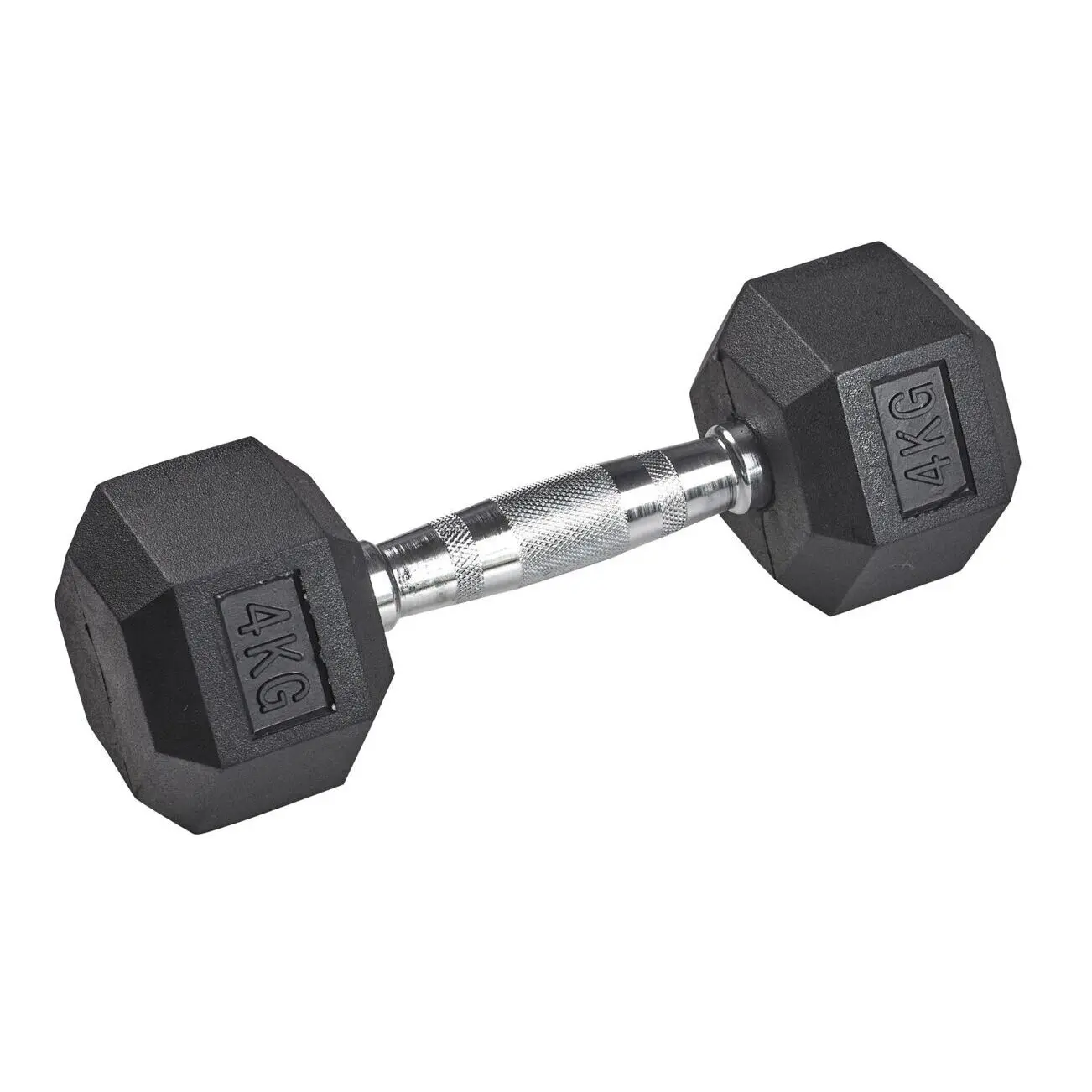 Tanga sports Haltère en caoutchouc HEX , Argenté, Taille 4 kg