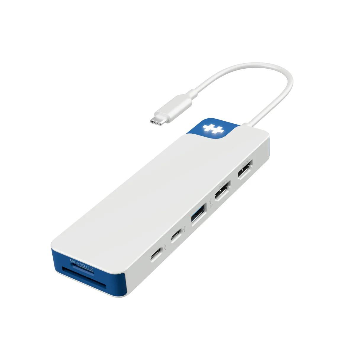 1220000630727 - HD4103 BL - PortReplicator Dockingstation USB-C 9 Port blau