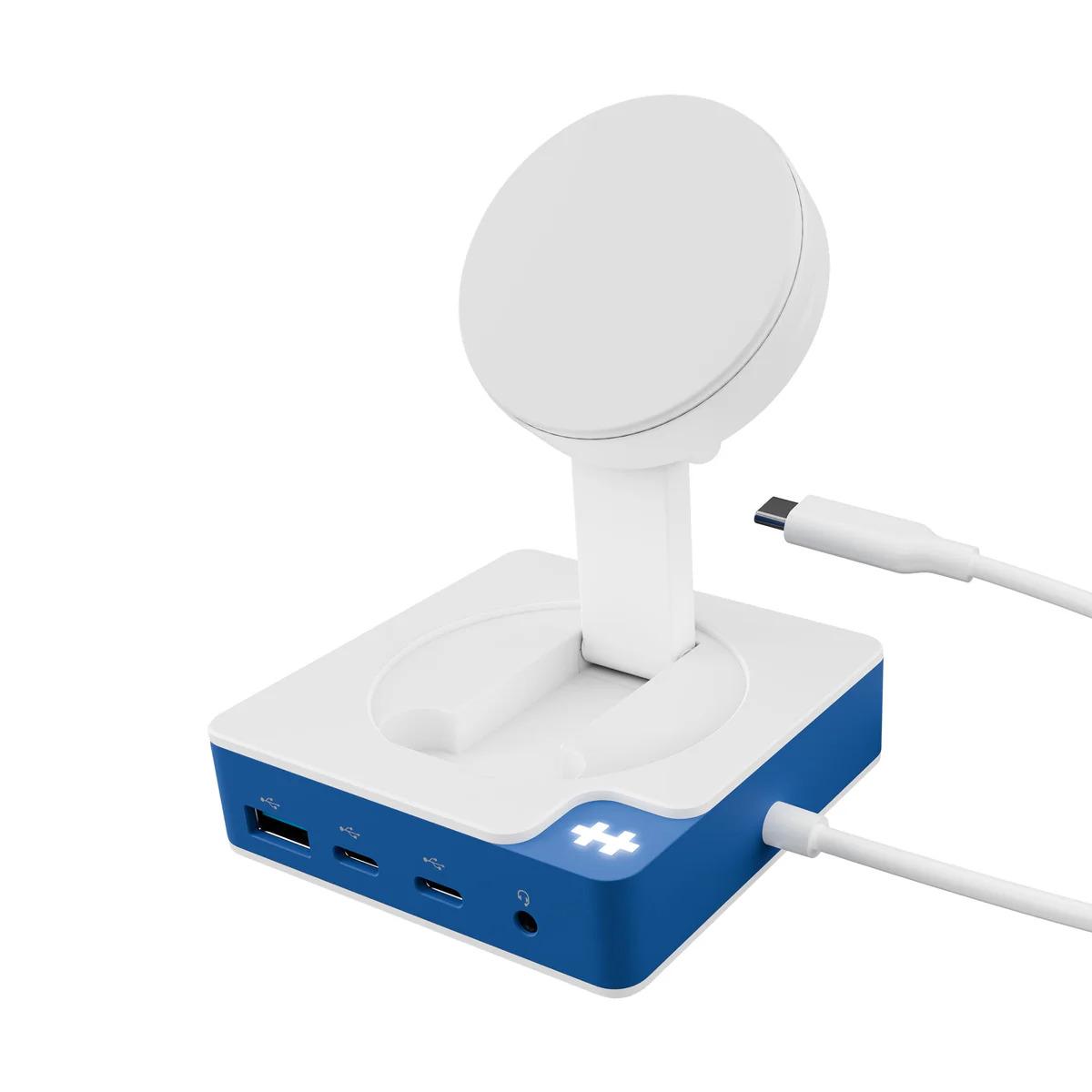 1220000630710 - HD8100 BL - PortReplicator Dockingstation MagCharge USB-C blau