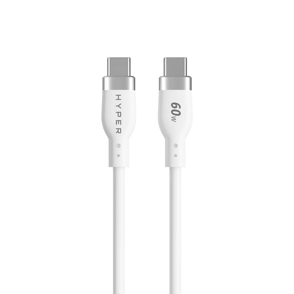 6941921149574 - 0 Hyper® HyperJuice USB-C Silikon-Ladekabel (15m 5ft) - Weiß