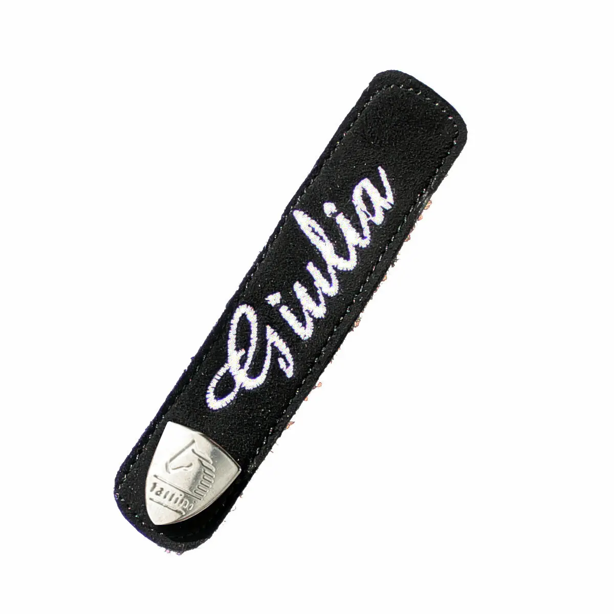 Tattini Noir Chamoises Bracelet With Name Or Initials Bordes