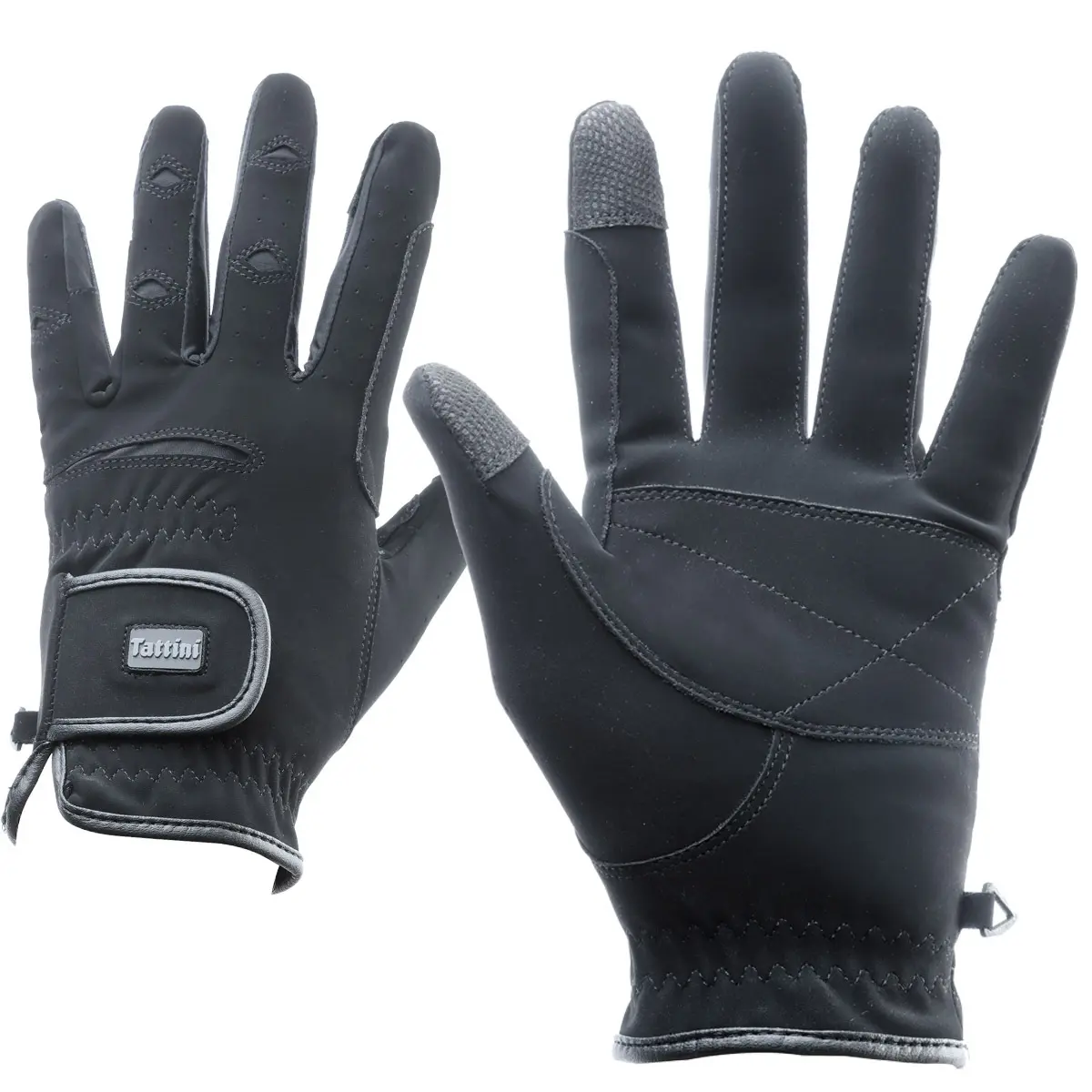 Tattini Noir Gloves Lycra/Suedine
