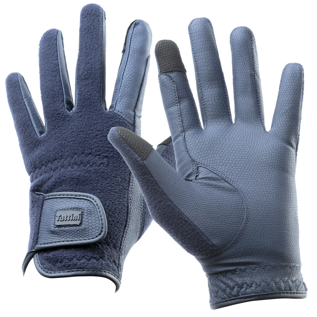 Tattini Bleu Technical Fabric And Fleece Gloves