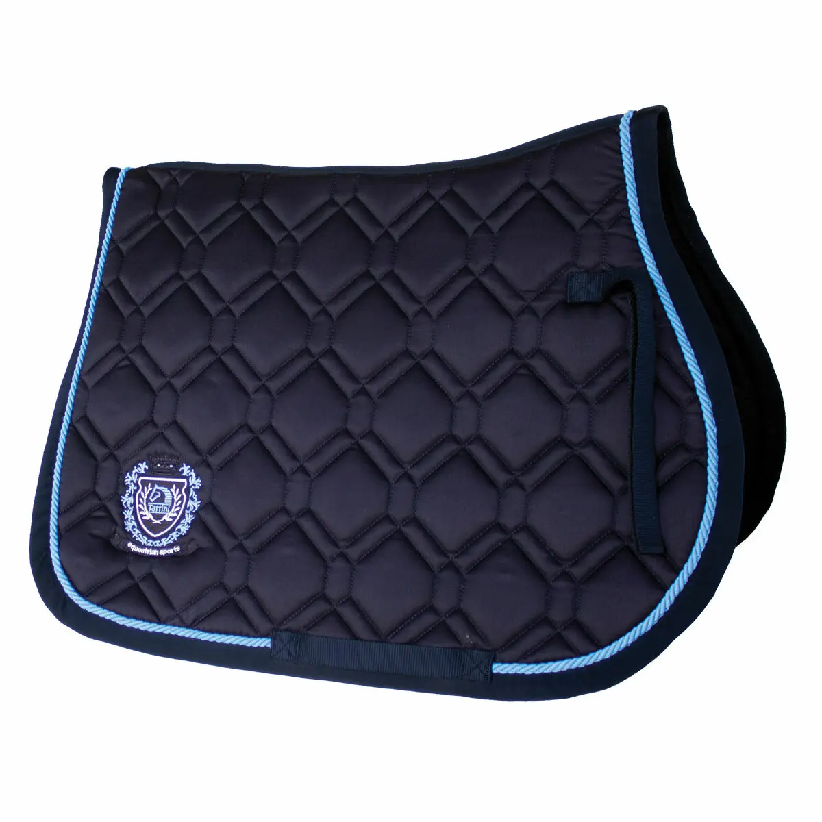 Tattini Bleu Double Diamond Stitched Horse Saddle Pad