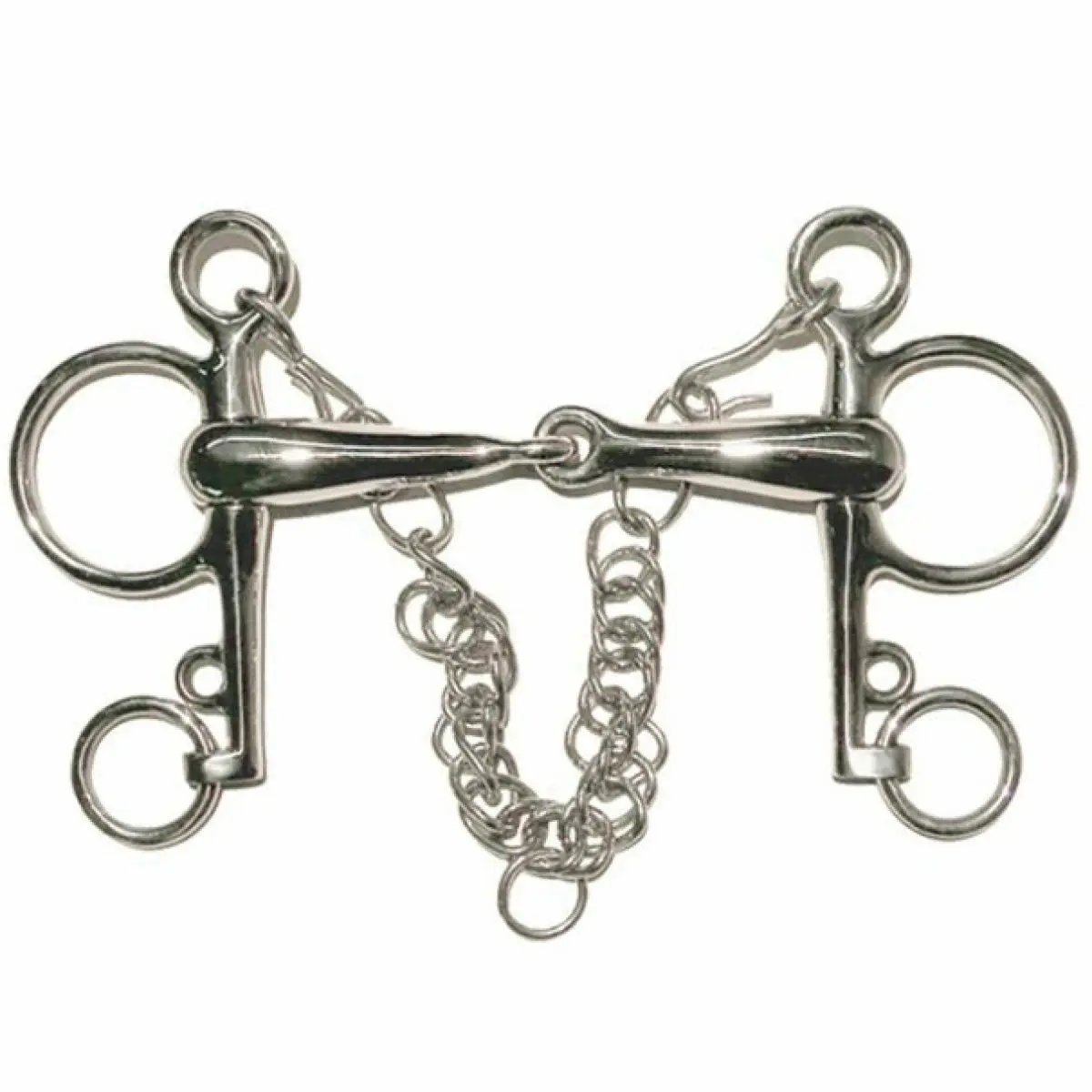 Tattini Argenté Pelham For Horse With Short Branches With Curb Chain And Hooks