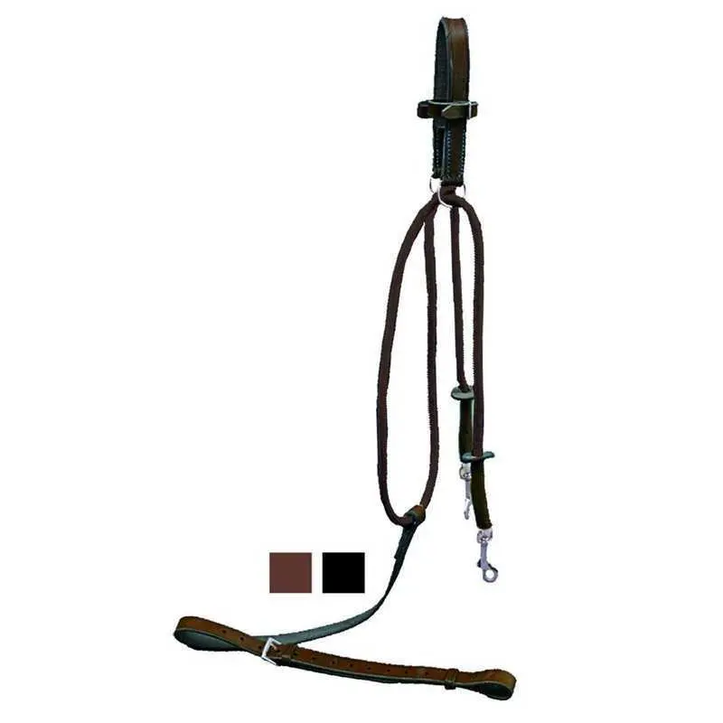 Tattini Noir Leather And Nylon Gogue For Horses
