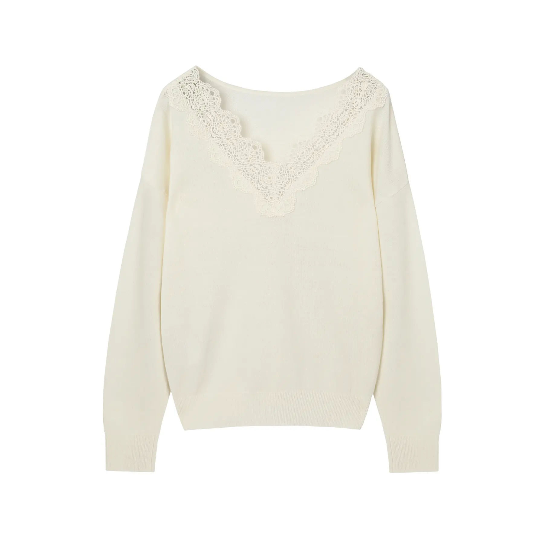 Image of Pullover mit Spitzenrand für Frauen Tatuum Elwira
