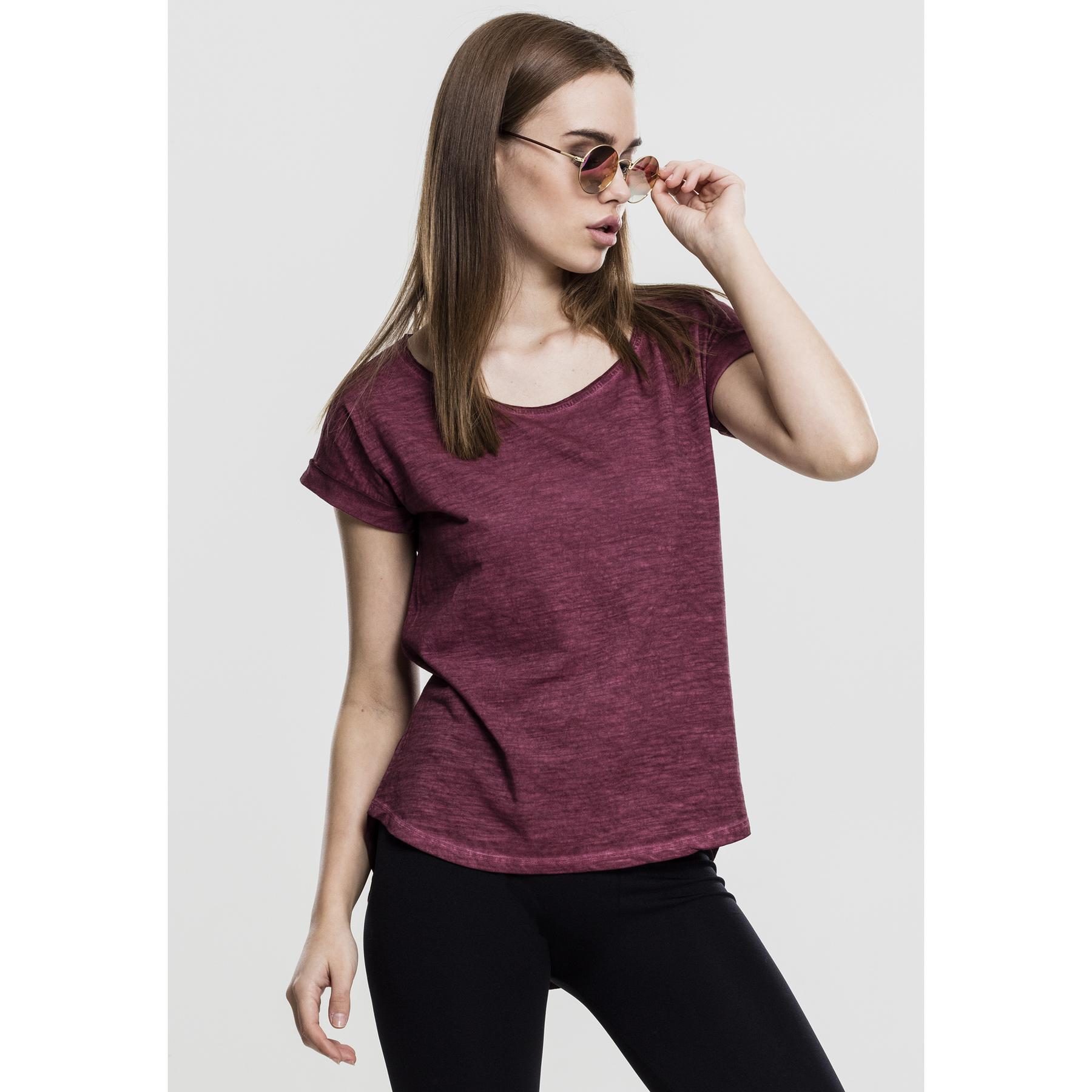 4053838111994 - Ladies Long Back Shaped Spray Dye Tee T-Shirt burgund in XL 4053838111994 - Ladies Long Back Shaped Spray Dye Tee T-Shirt burgund in XL