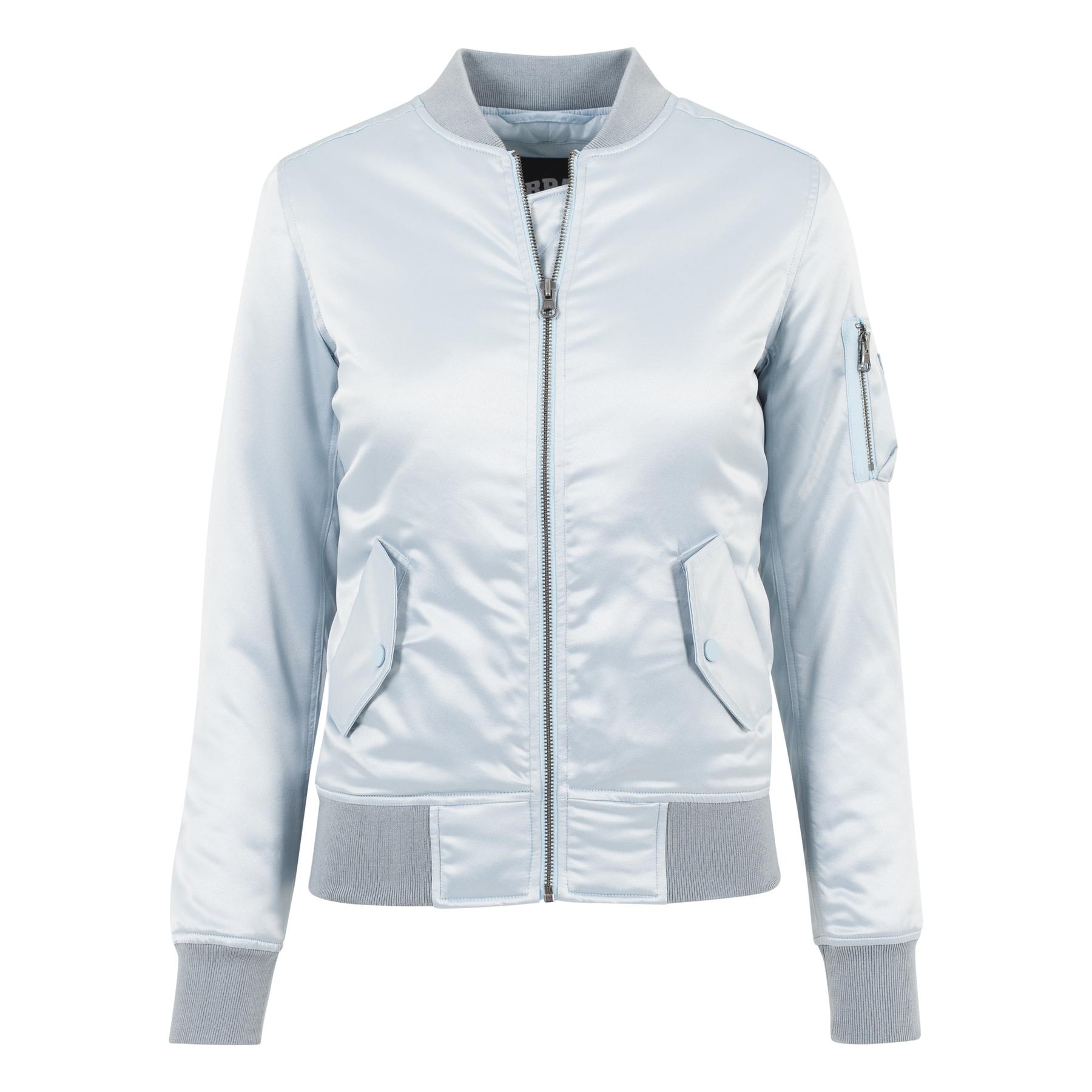 4053838131893 - Ladies Satin Bomber Jacket TB1279 Babyblue