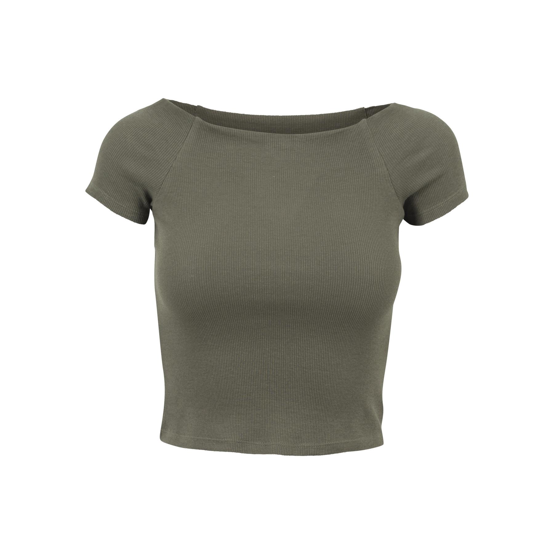 4053838163702 - Ladies Off Shoulder Rib Tee TB1500 Olive