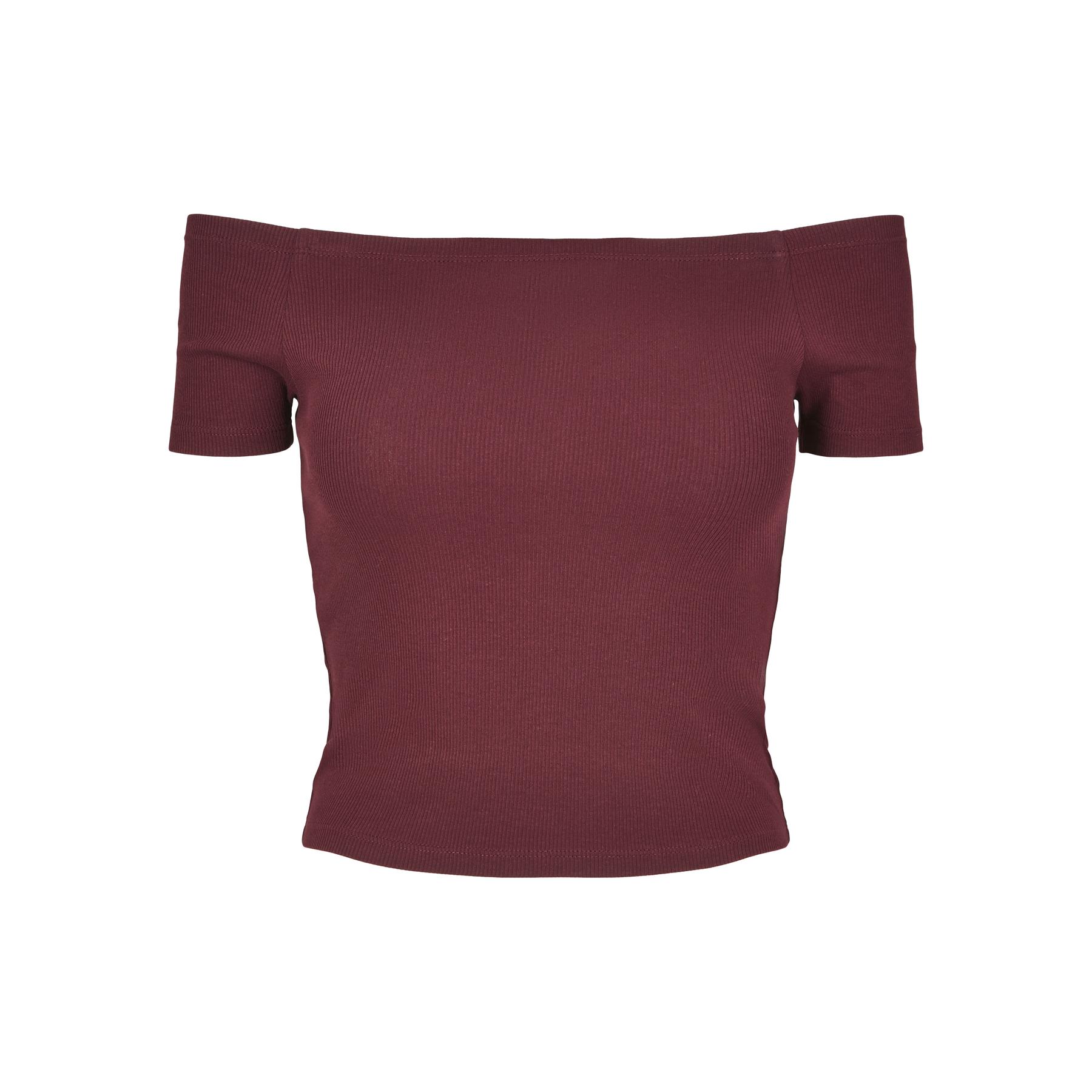 4053838462768 - T-Shirt LADIES OFF SHOULDER RIB TEE TB1500 Dunkelrot Redwine