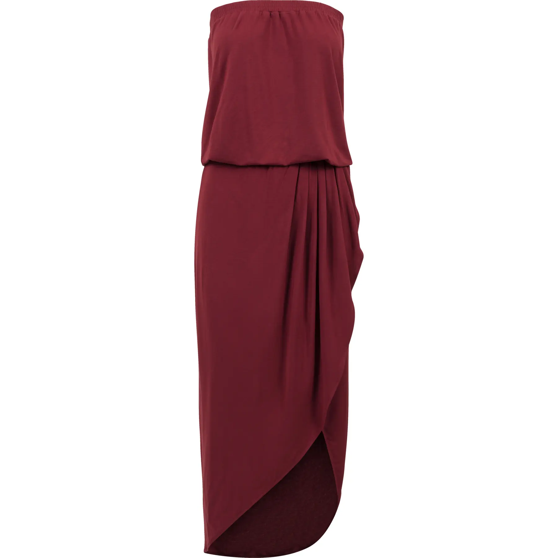 4053838162361 - Kleid Damen LADIES VISCOSE BANDEAU DRESS TB1508 Dunkelrot Burgundy