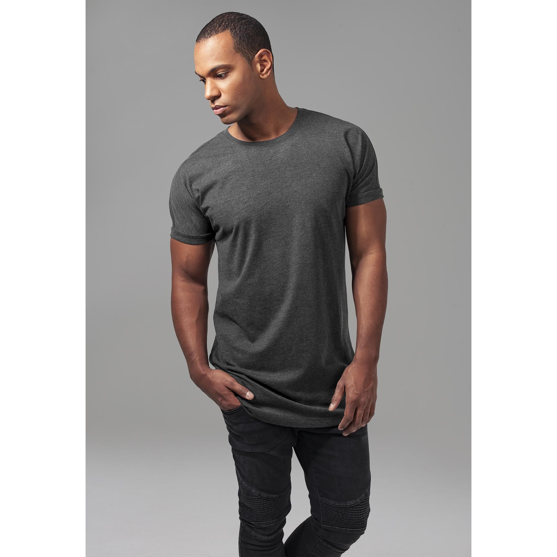 4053838161005 - T-Shirt Herren LONG SHAPED TURNUP TEE TB1561 Grau Charcoal