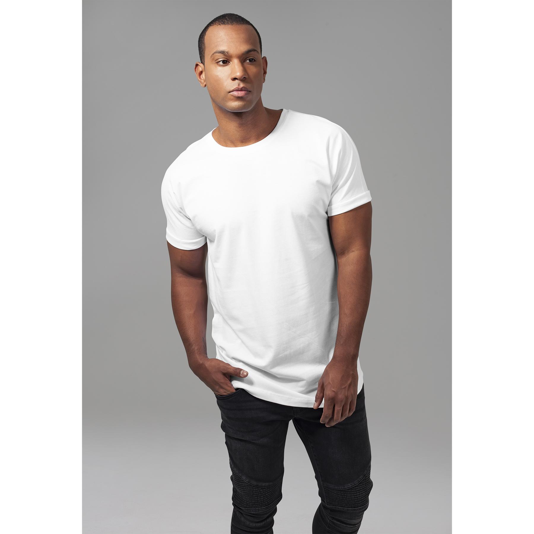 4053838161241 - T-Shirt Herren LONG SHAPED TURNUP TEE TB1561 Weiß White