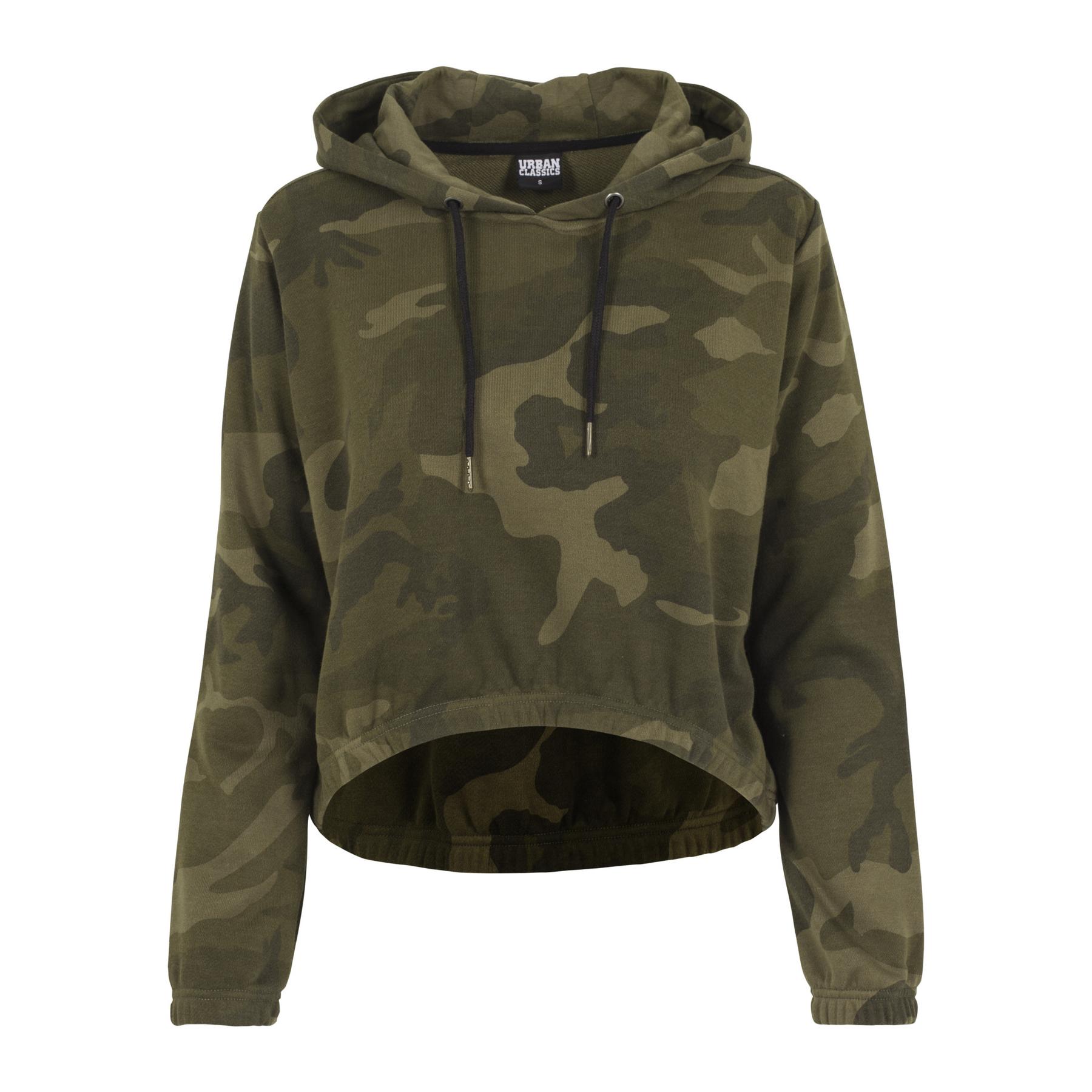 4053838180358 - Ladies Camo Cropped Hoodie Kapuzenpullover woodland in S