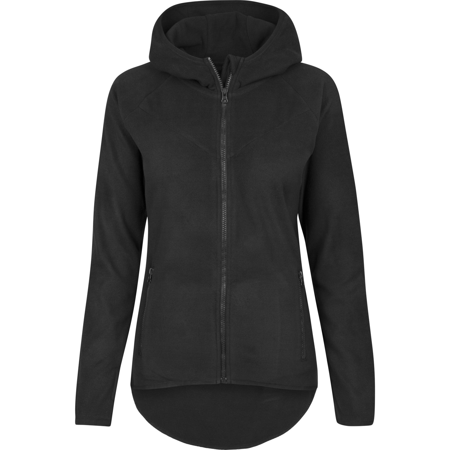 4053838201664 - Ladies Polar Fleece Zip Hoodie Kapuzenjacke schwarz in M