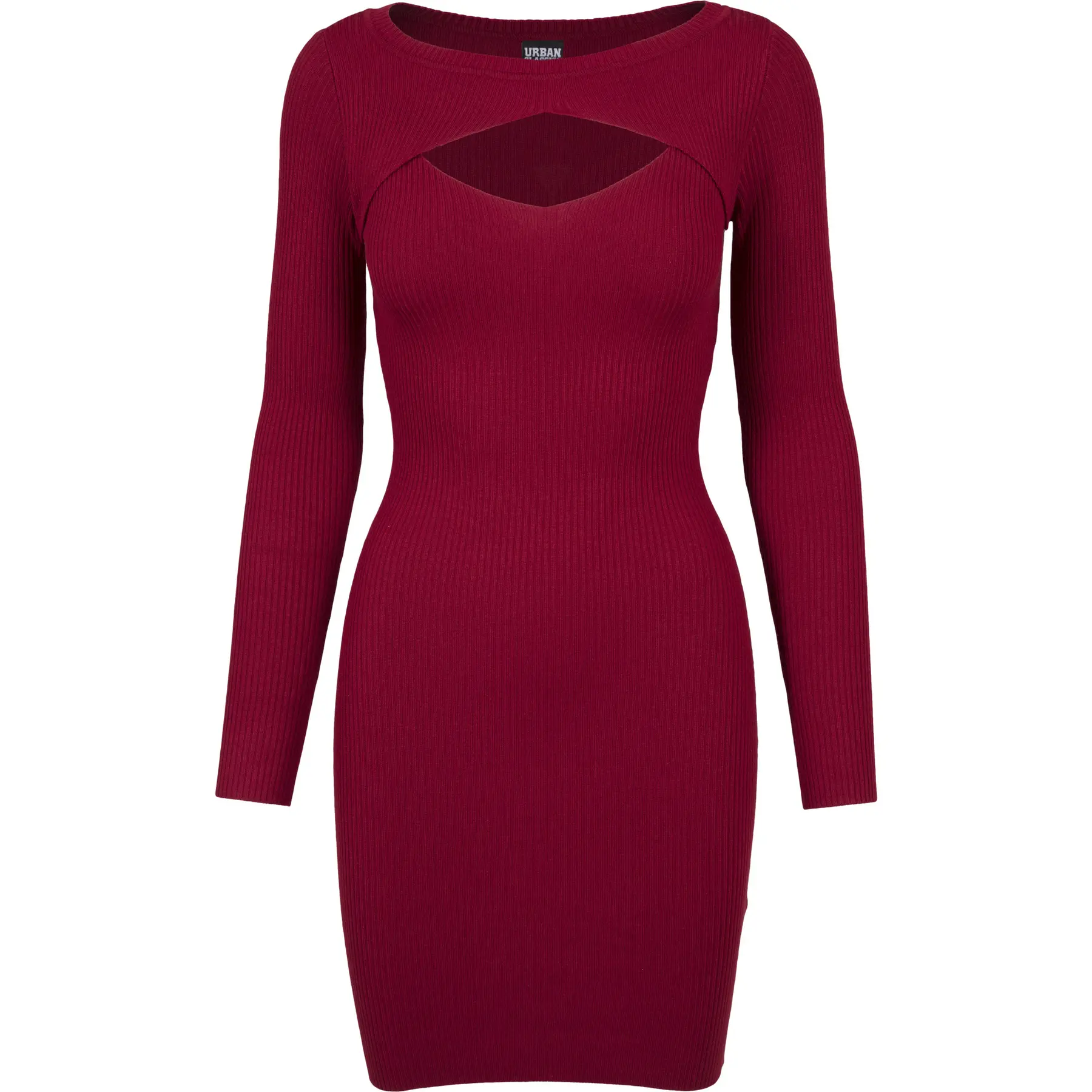 4053838205587 - Ladies Cut Out Dress Kurzes Kleid burgund in XL