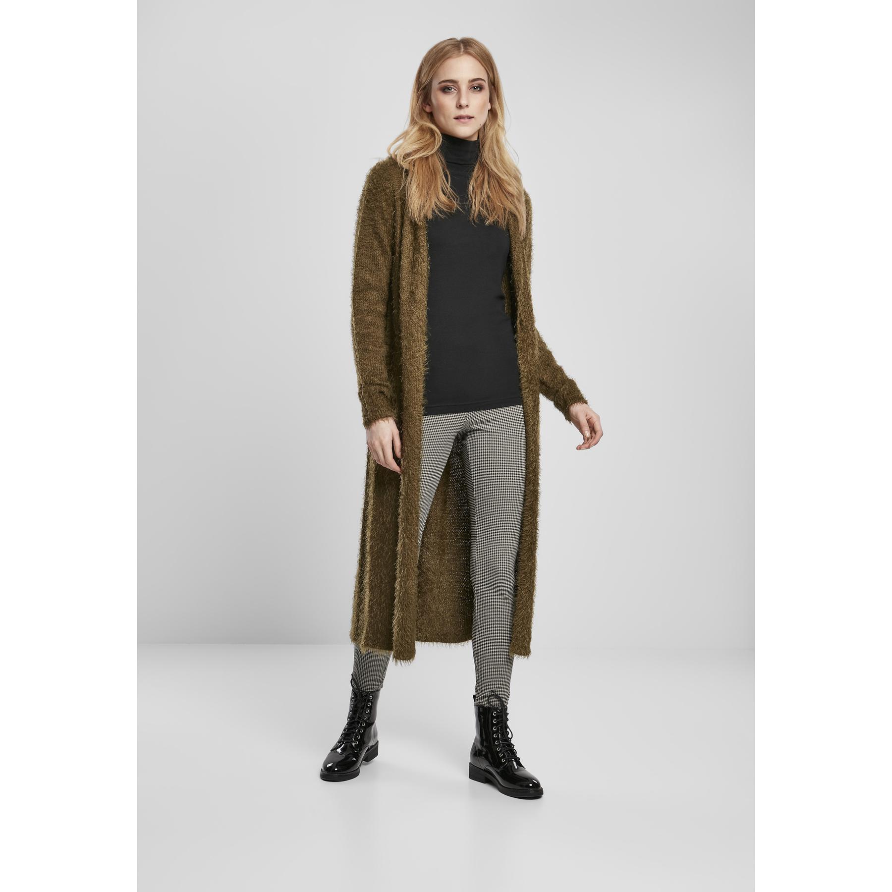 4053838667811 - Ladies Hooded Feather Cardigan Cardigan oliv in XS