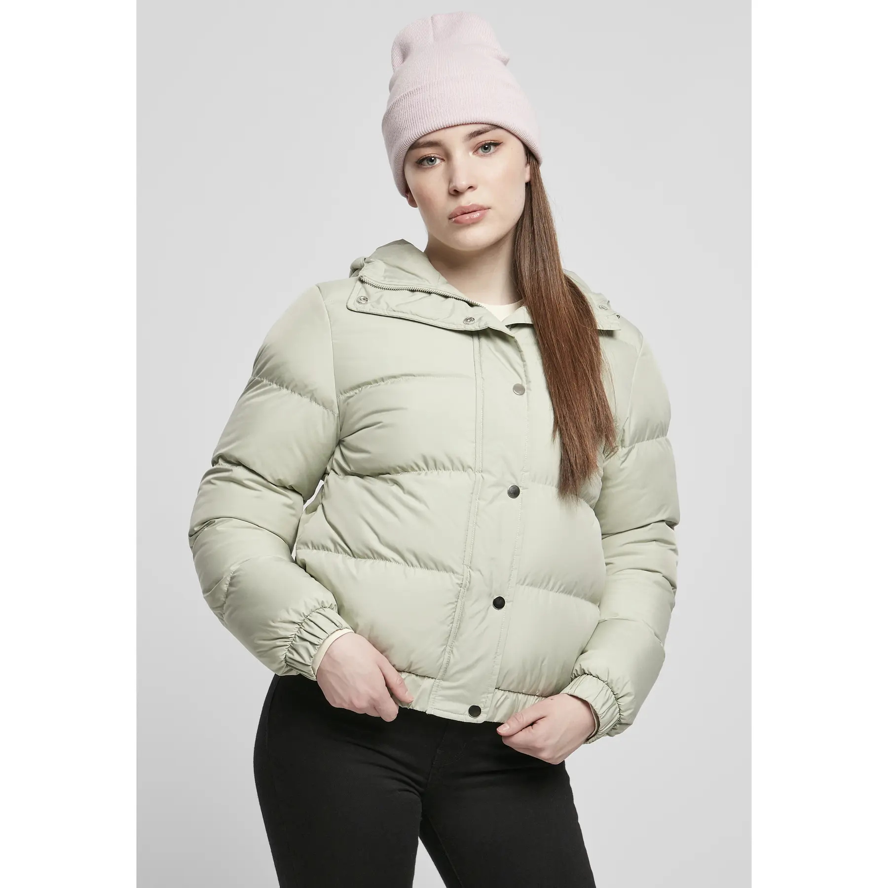 4065812008114 - Ladies Hooded Puffer Jacket Winterjacke mint in L