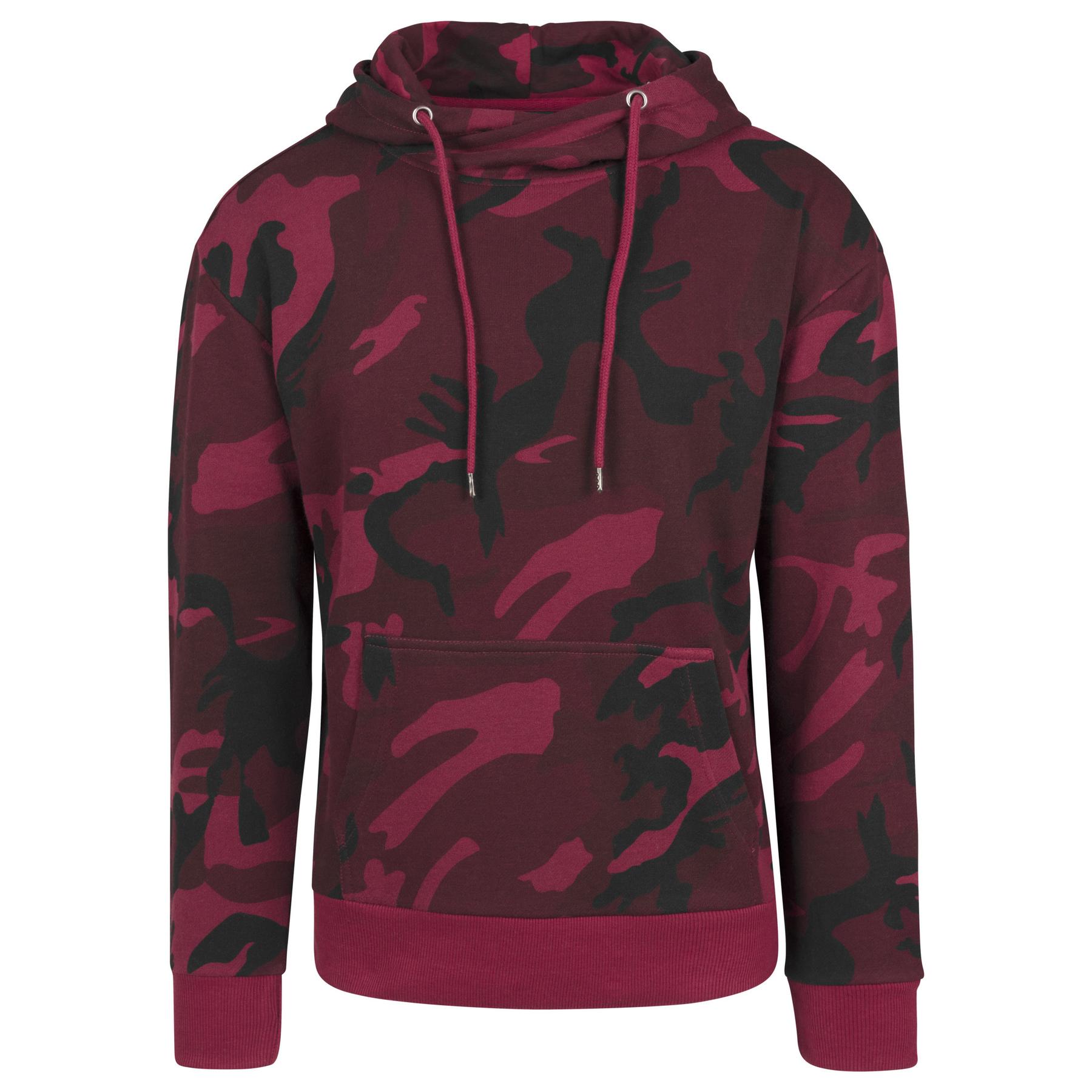 4053838202722 - High Neck Camo Hoody TB1781 Burgundy Camo