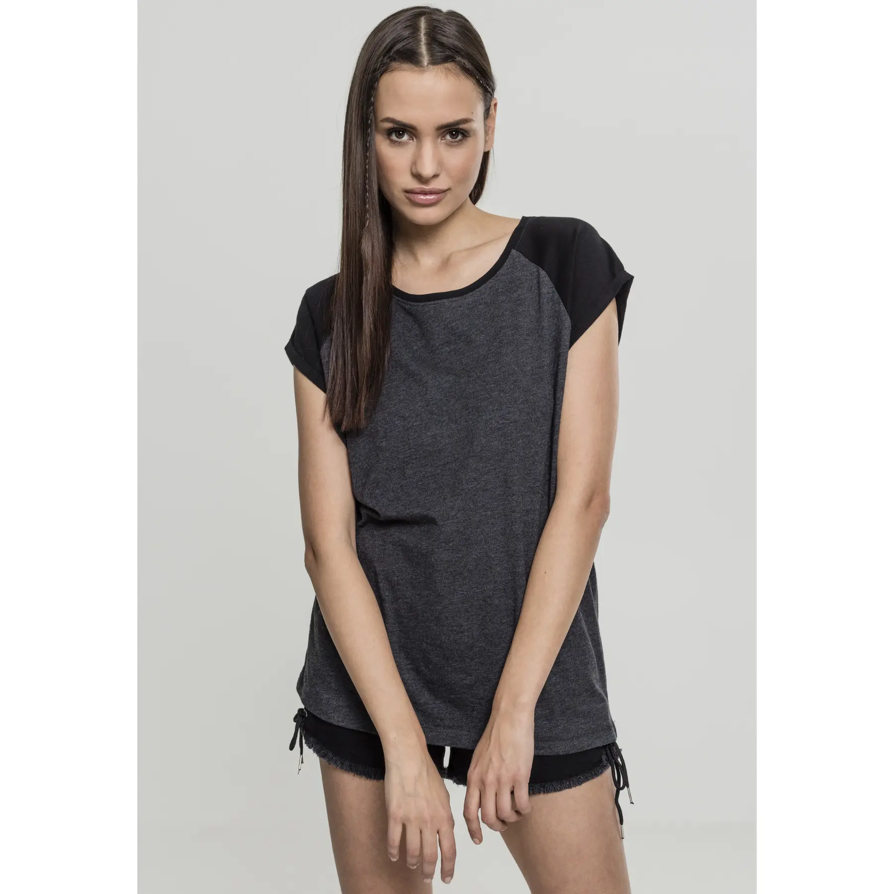 4053838260456 - T-Shirt LADIES CONTRAST RAGLAN TEE TB1913 Dunkelgrau  Schwarz Charcoal Black 4053838260456 - T-Shirt LADIES CONTRAST RAGLAN TEE TB1913 Dunkelgrau  Schwarz Charcoal Black