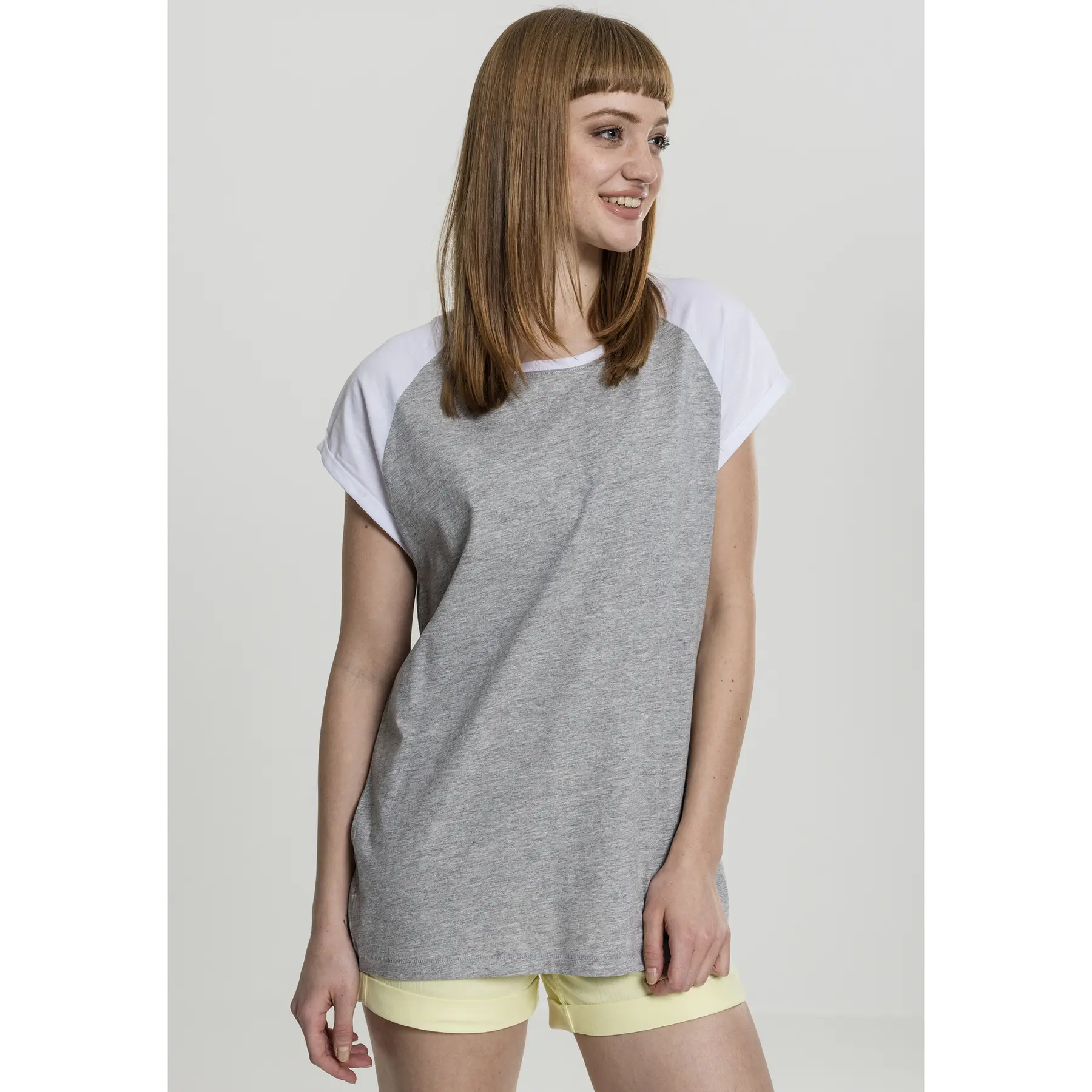 4053838260630 - Ladies Contrast Raglan Tee T-Shirt grau meliert weiß in 4XL 4053838260630 - Ladies Contrast Raglan Tee T-Shirt grau meliert weiß in 4XL