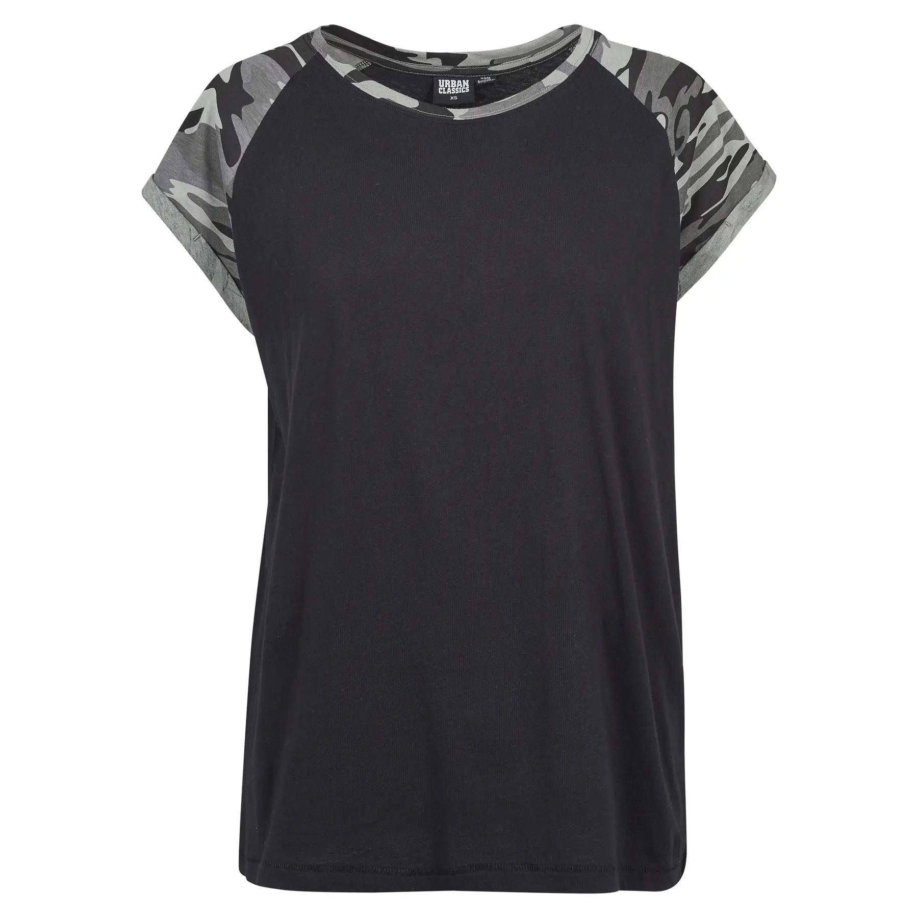 4053838260807 - T-Shirt LADIES CONTRAST RAGLAN TEE TB1913 Schwarz Camouflage Black Darkcamo 4053838260807 - T-Shirt LADIES CONTRAST RAGLAN TEE TB1913 Schwarz Camouflage Black Darkcamo