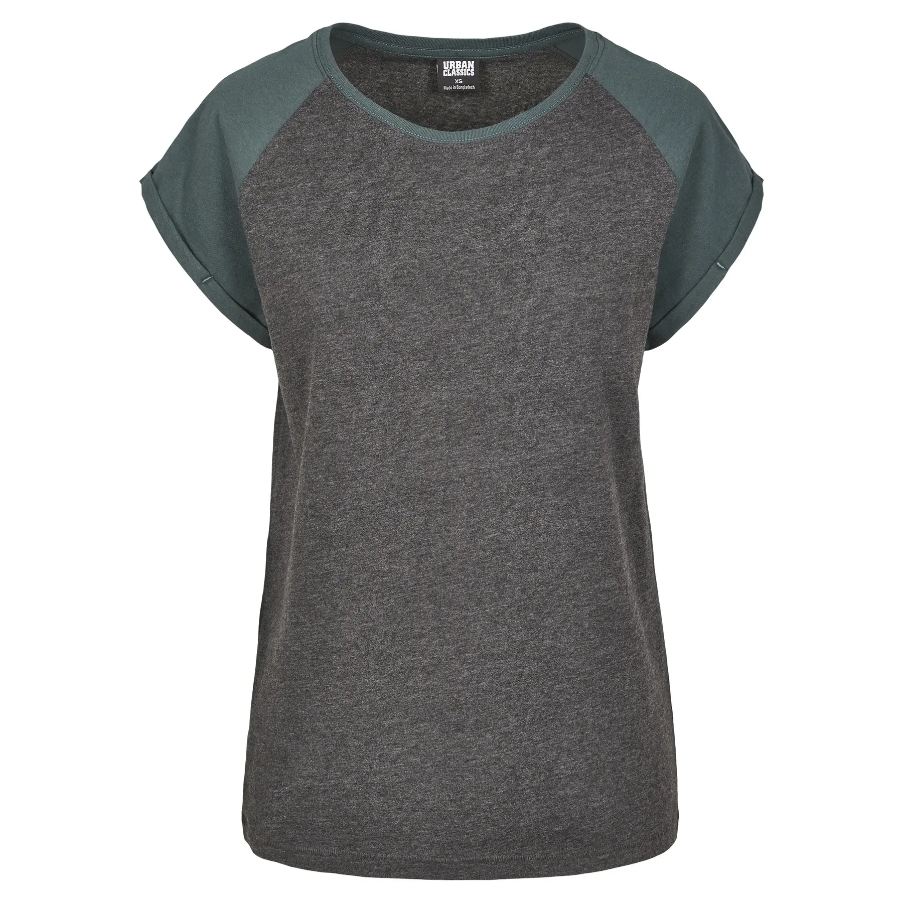 4053838460955 - T-Shirt LADIES CONTRAST RAGLAN TEE TB1913 Dunkelgrau Grün Charcoal Bottlegreen 4053838460955 - T-Shirt LADIES CONTRAST RAGLAN TEE TB1913 Dunkelgrau Grün Charcoal Bottlegreen