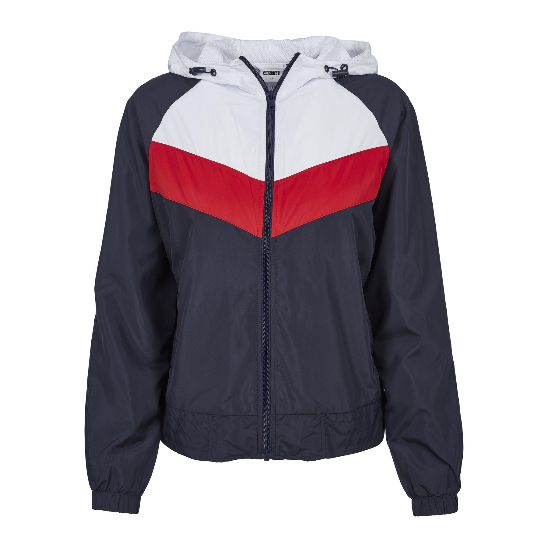 4053838272183 - Jacke Damen LADIES 3-TONE WINDBREAKER TB2009 Mehrfarbig Navy White Fire Red