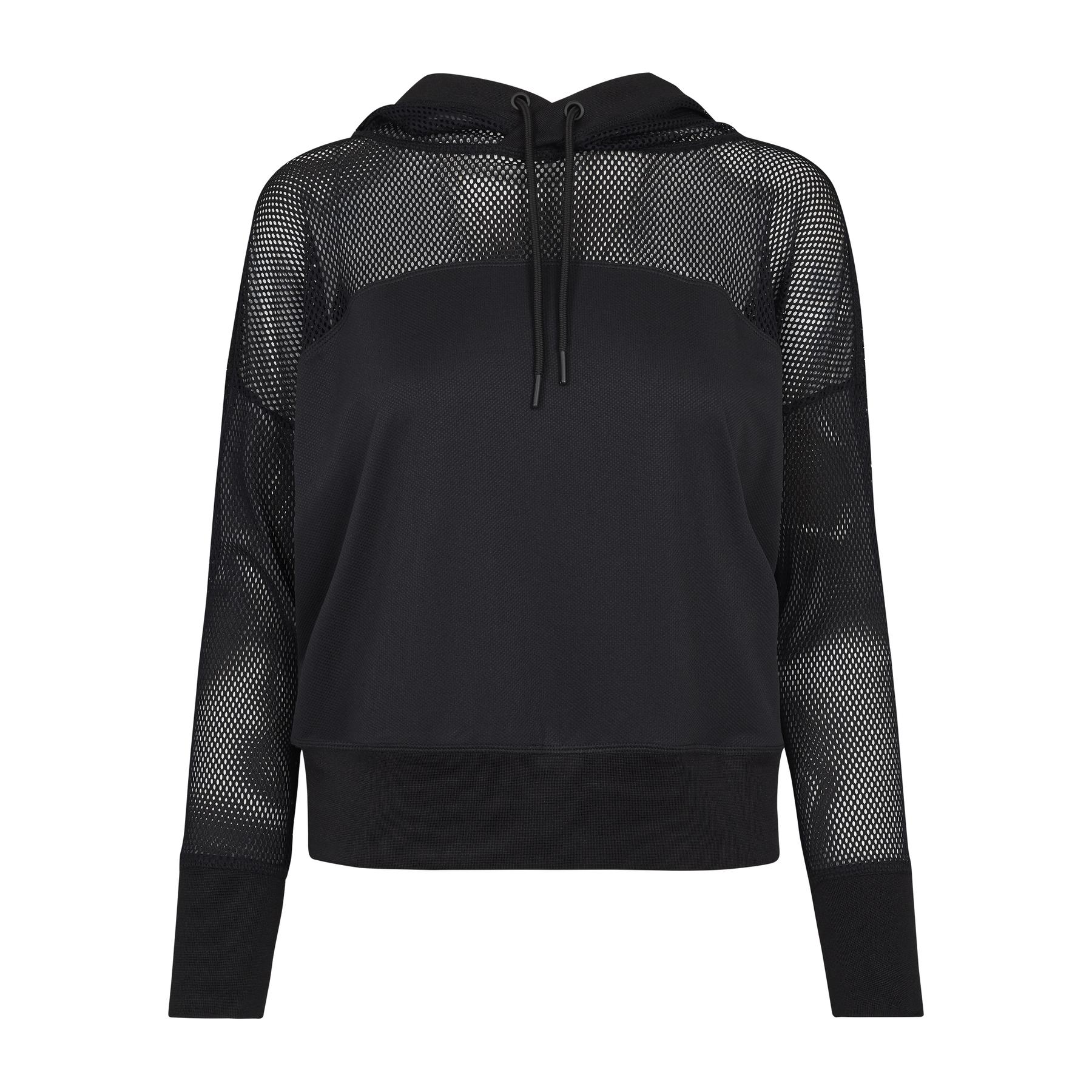 4053838252772 - Ladies Mesh Hoodie Kapuzenpullover schwarz in XS