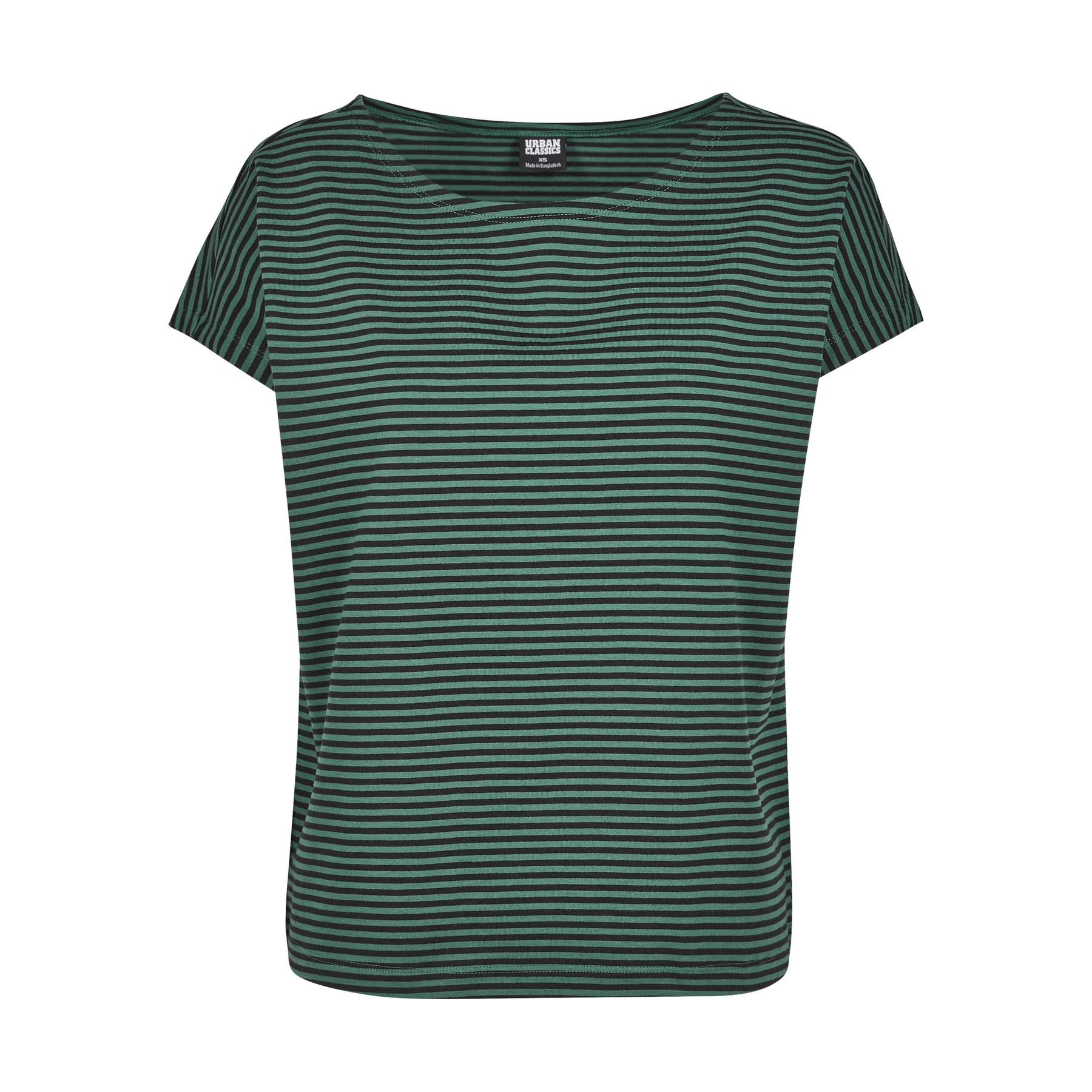 4053838429587 - Ladies Yarn Dyed Baby Stripe Tee T-Shirt grün schwarz in S