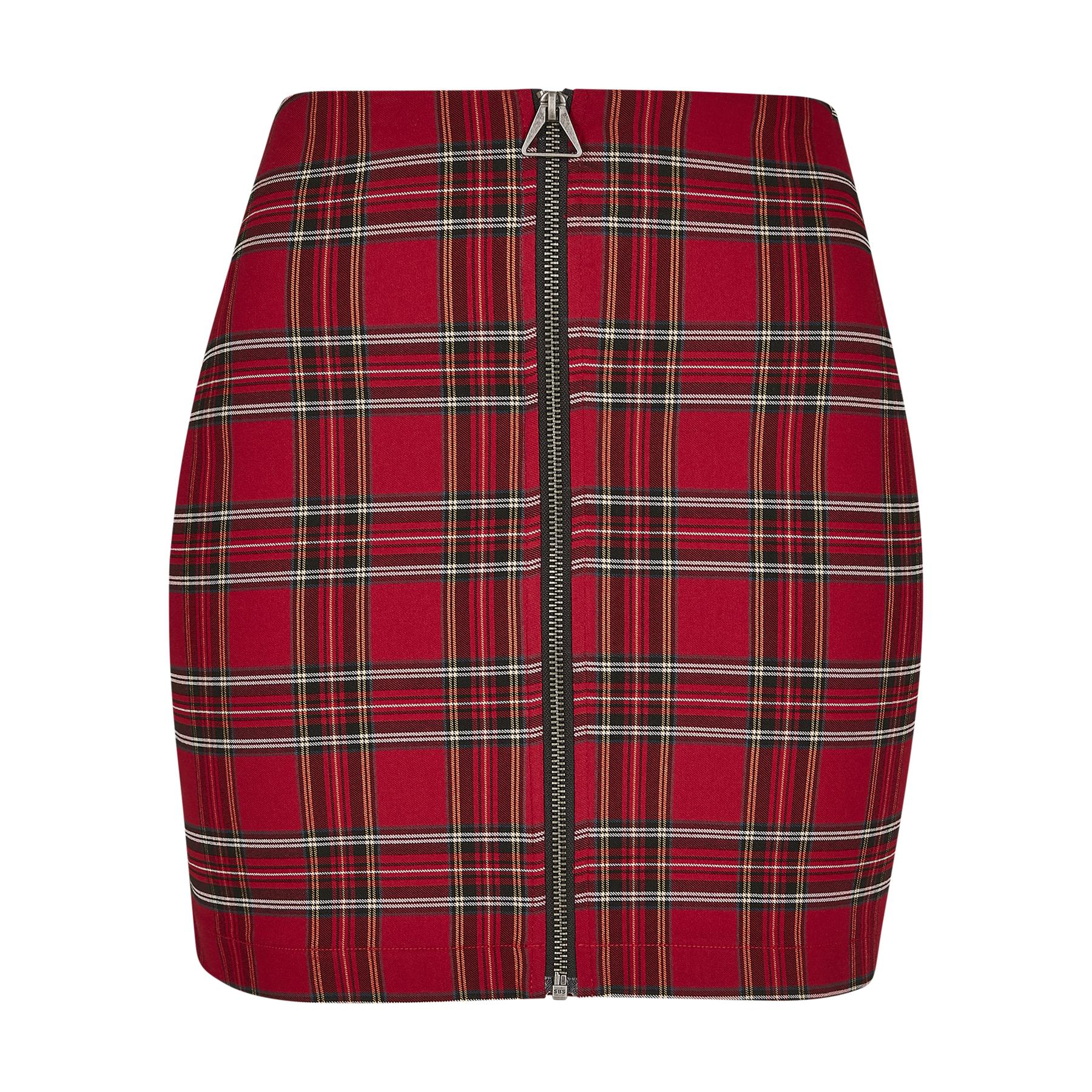 4053838423455 - Ladies Short Checker Skirt Kurzer Rock rot schwarz in S
