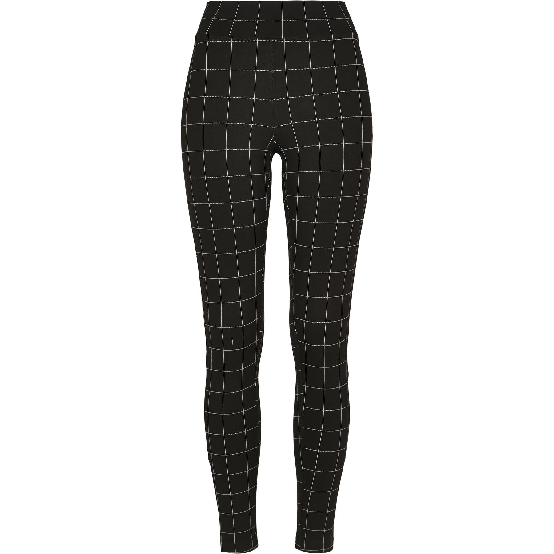 4053838464748 - Ladies Check High Waist Leggings Leggings schwarz weiß in L