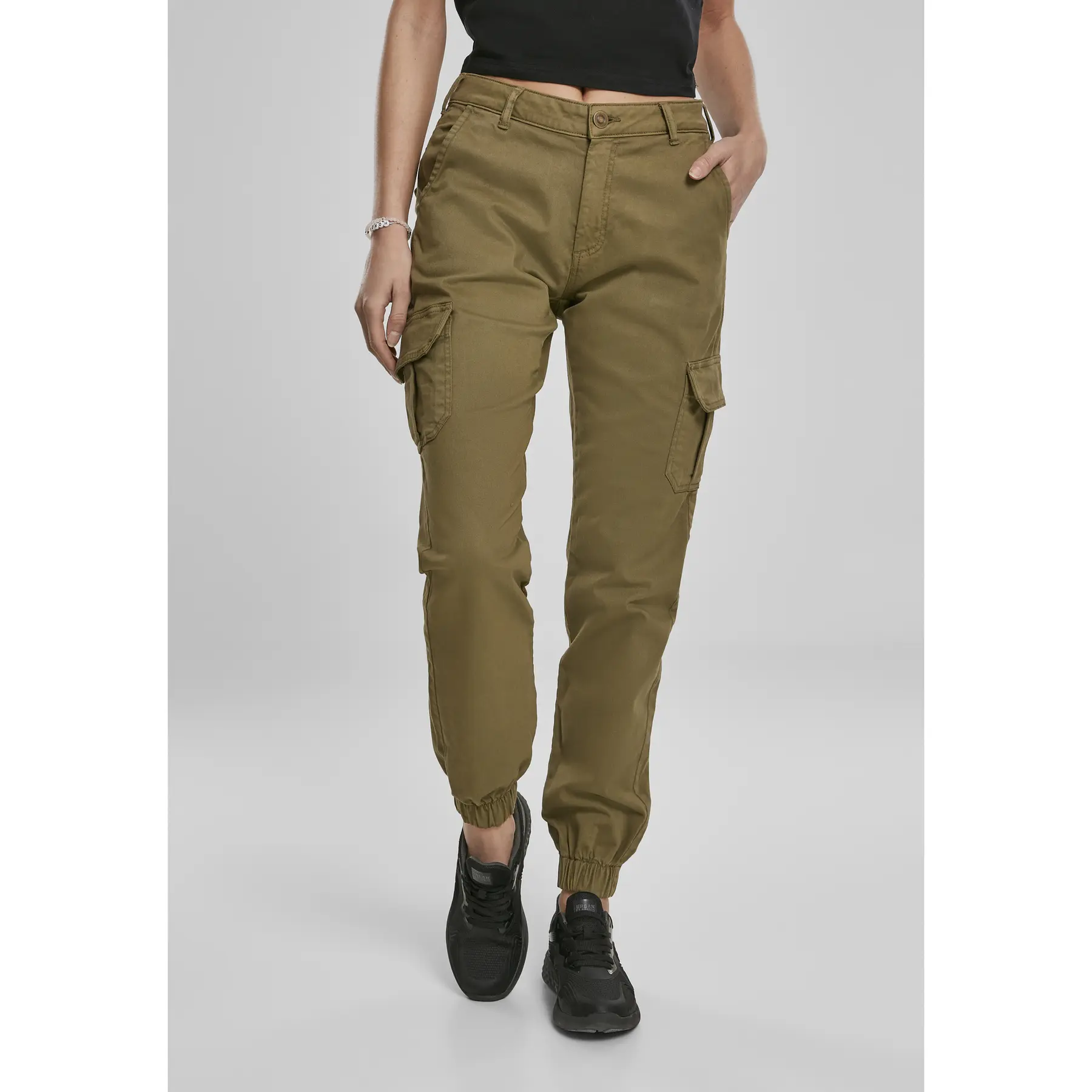 4053838569054 - Cargo Damen LADIES HIGH WAIST CARGO PANTS TB3048 Grün Summerolive