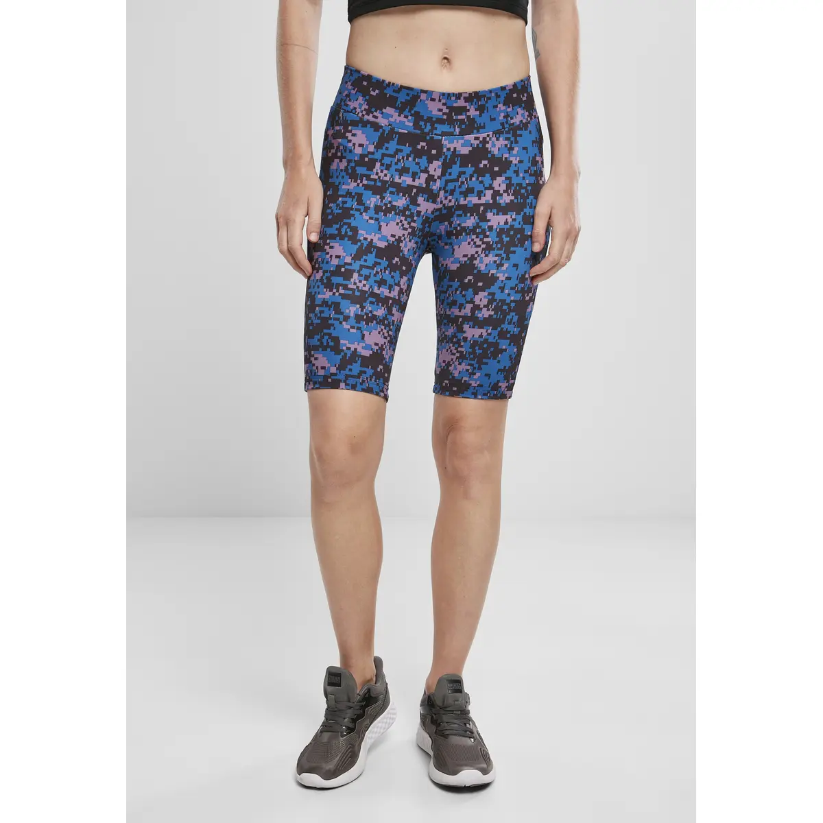 Pantaloncini da ciclismo da donna Urban Classics high waist camouflage tech (Taglie grandi)