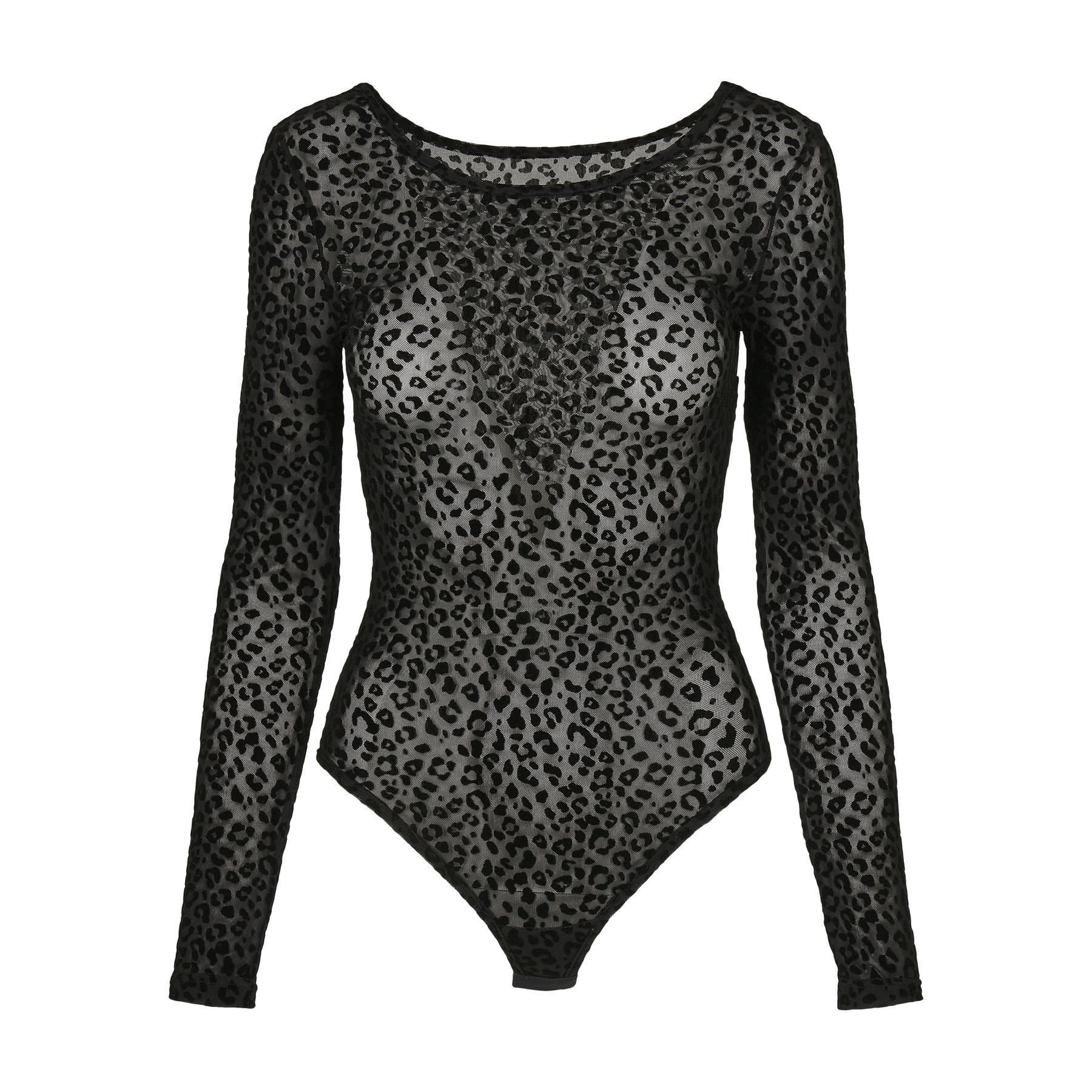 4053838666586 - Ladies Flock Lace Longsleeve Body Body schwarz in XS