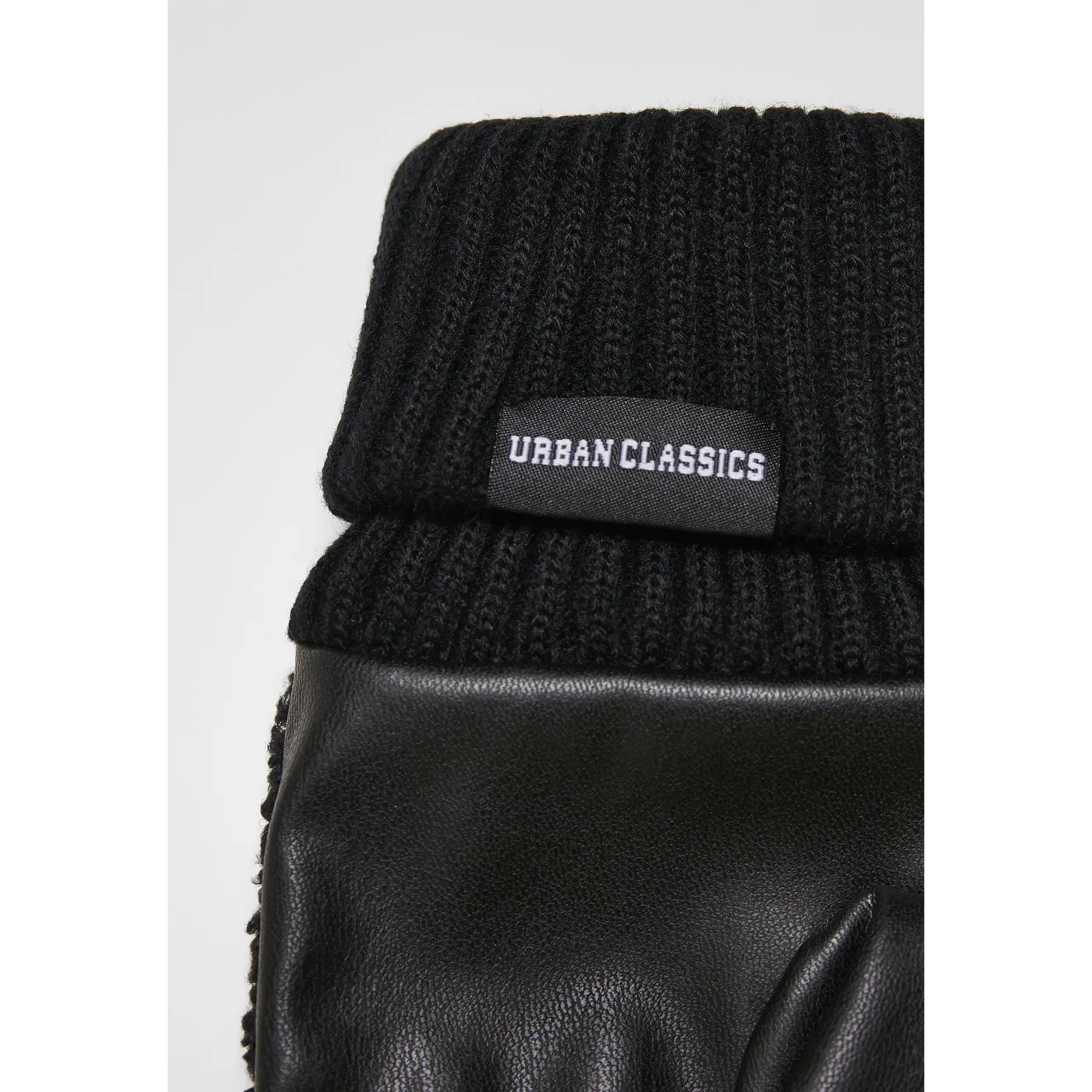 Gants Unisexe Urban Classics - Nylon Doublure Sherpa, Couleur Black/blanc Cassé - Neufs Avec étiquettes, Pour L'hiver