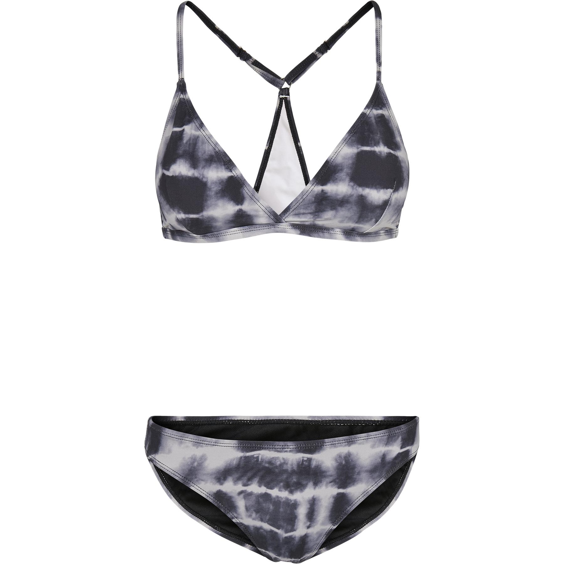 4053838888247 - Ladies Tie Dye Triangle Back Bikini Bikini-Set schwarz weiß