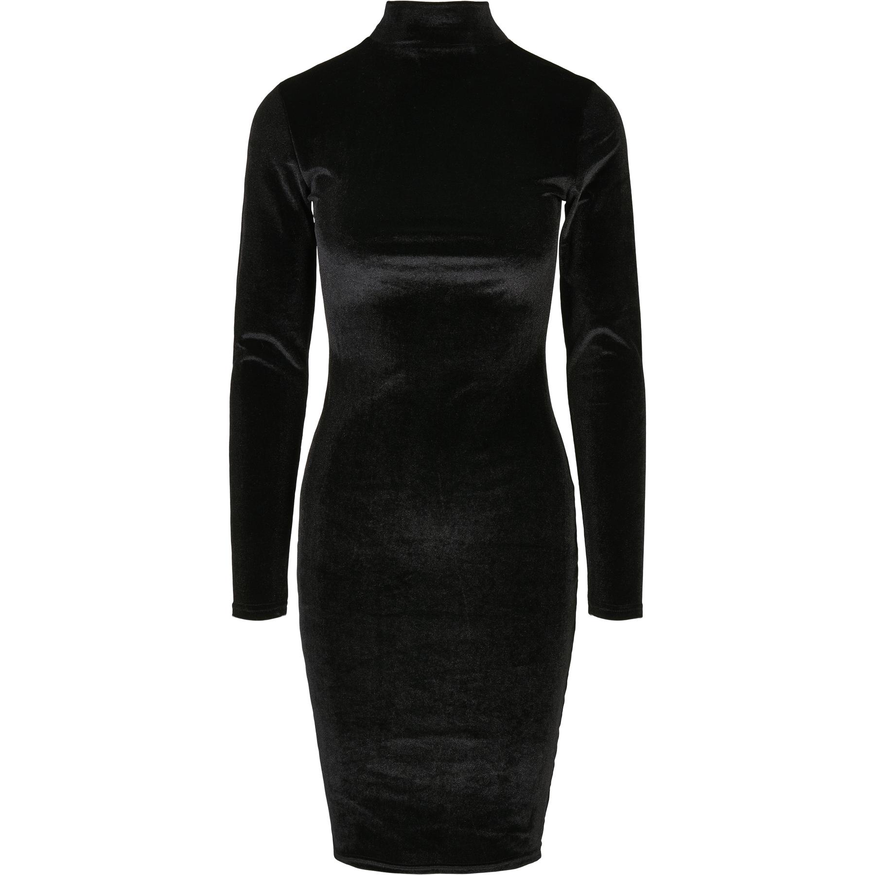 4065812009180 - Ladies Velvet Turtle Neck Dress Kurzes Kleid schwarz
