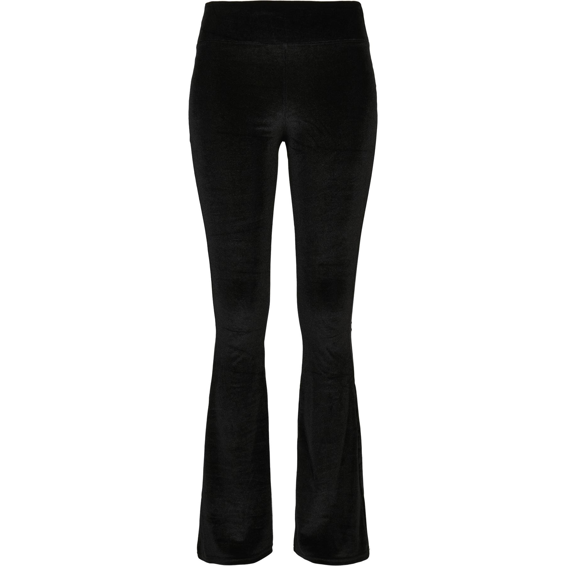 4065812009432 - Ladies High Waist Velvet Boot Cut Legging Leggings schwarz in XS