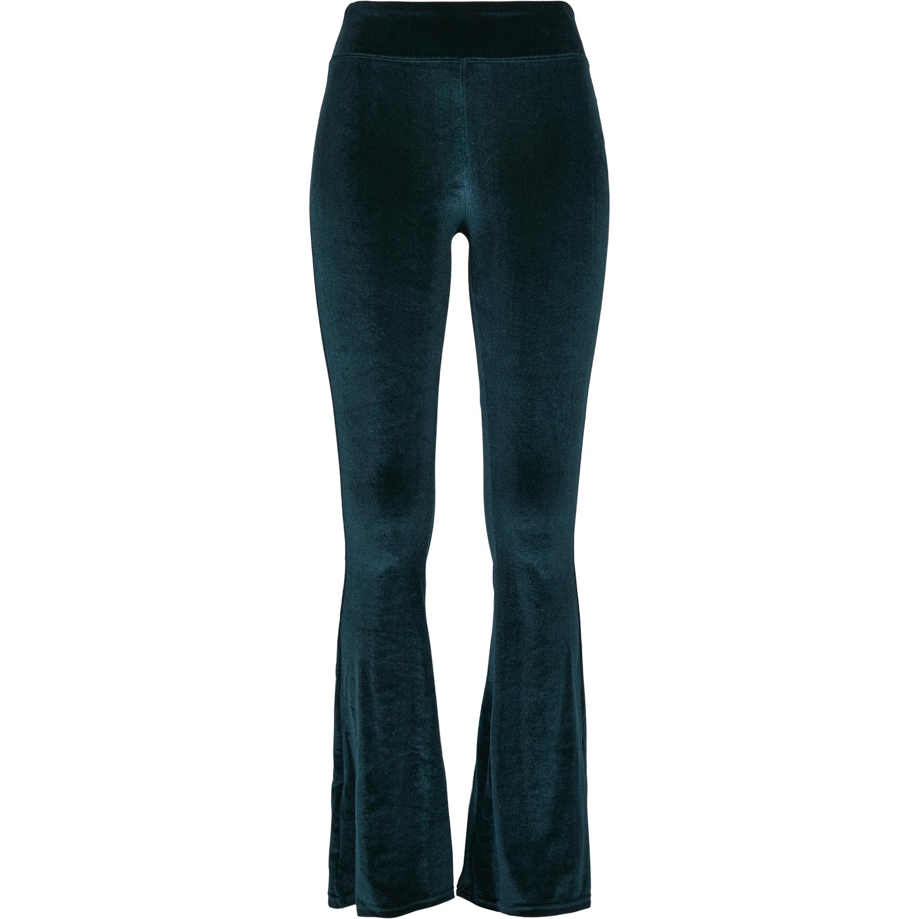 4065812009524 - Ladies High Waist Velvet Boot Cut Leggings Leggings petrol