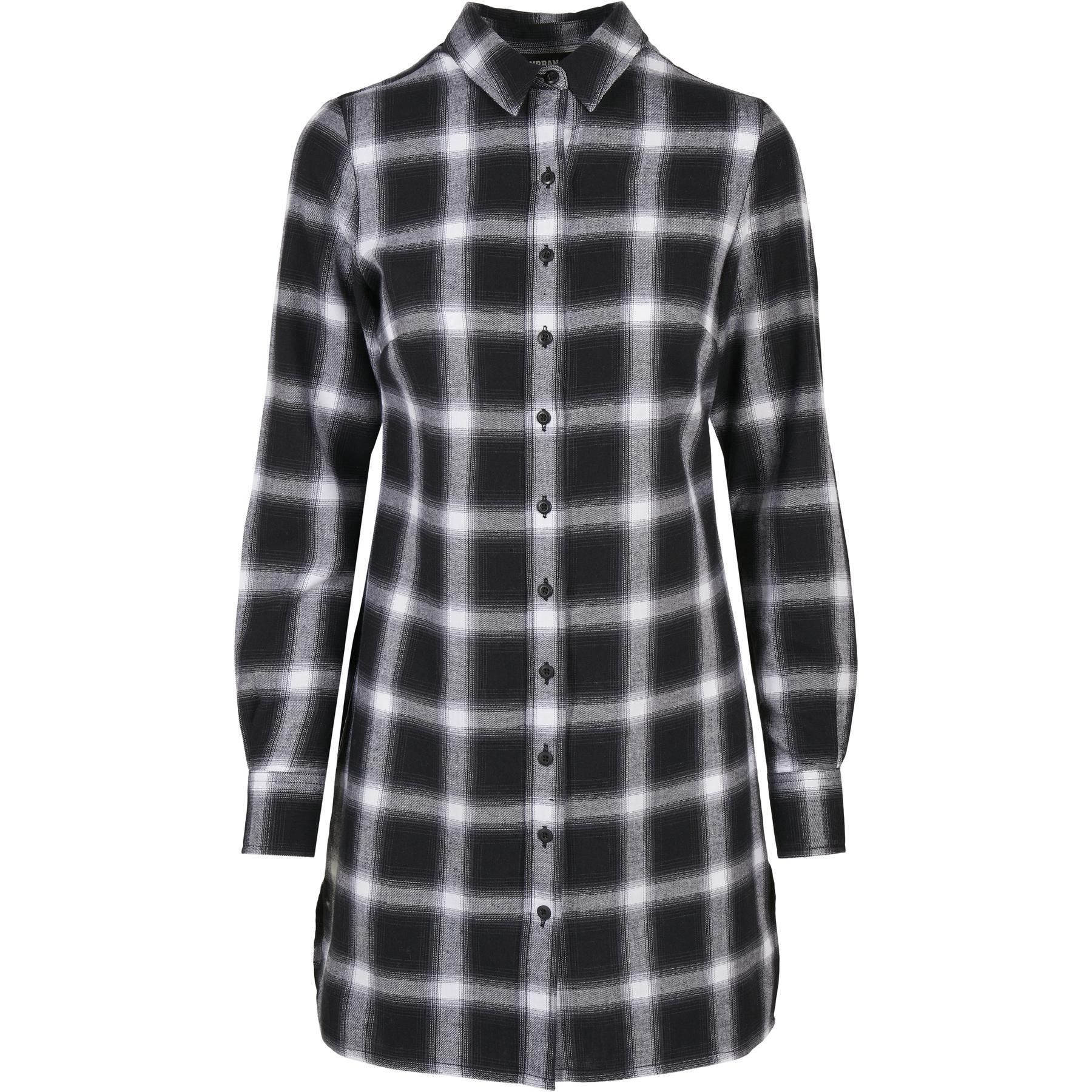 4065812009883 - Ladies Cotton Check Shirt Dress Kurzes Kleid schwarz weiß