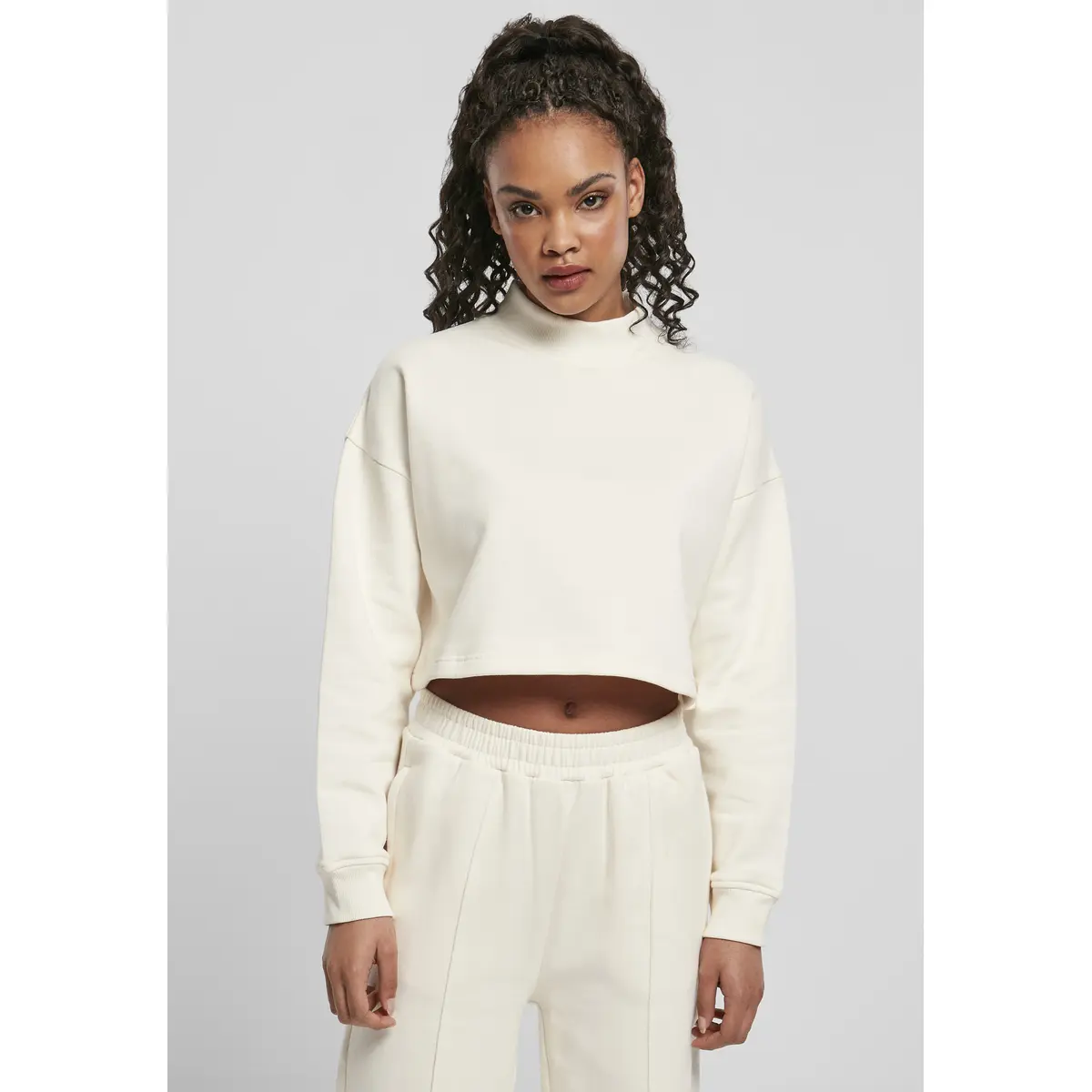 4065812011183 - Damen-Sweatshirt cropped oversized high neck crew