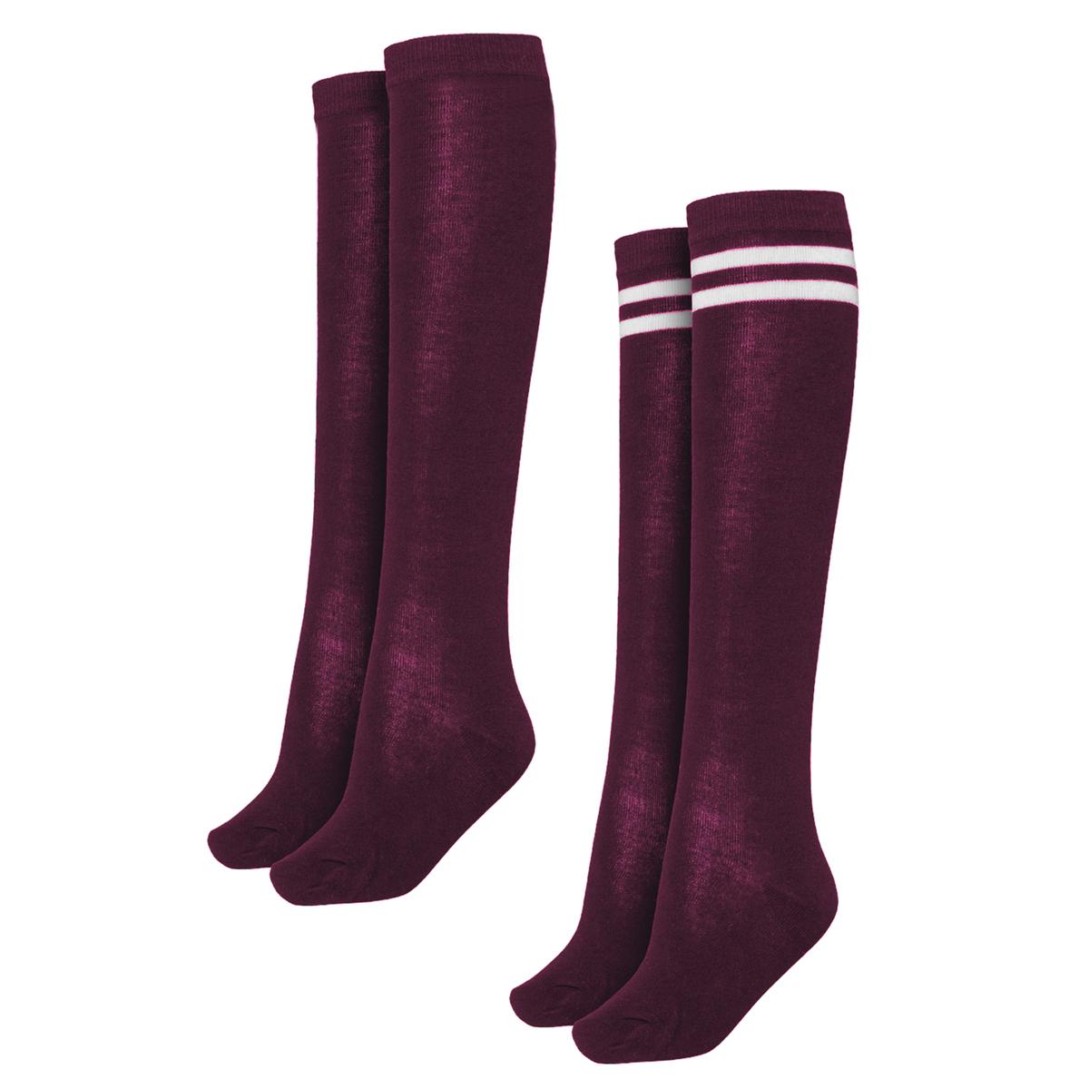 4065812029768 - Ladies College Socks 2-Pack Kniestrümpfe burgund in EU 35-38